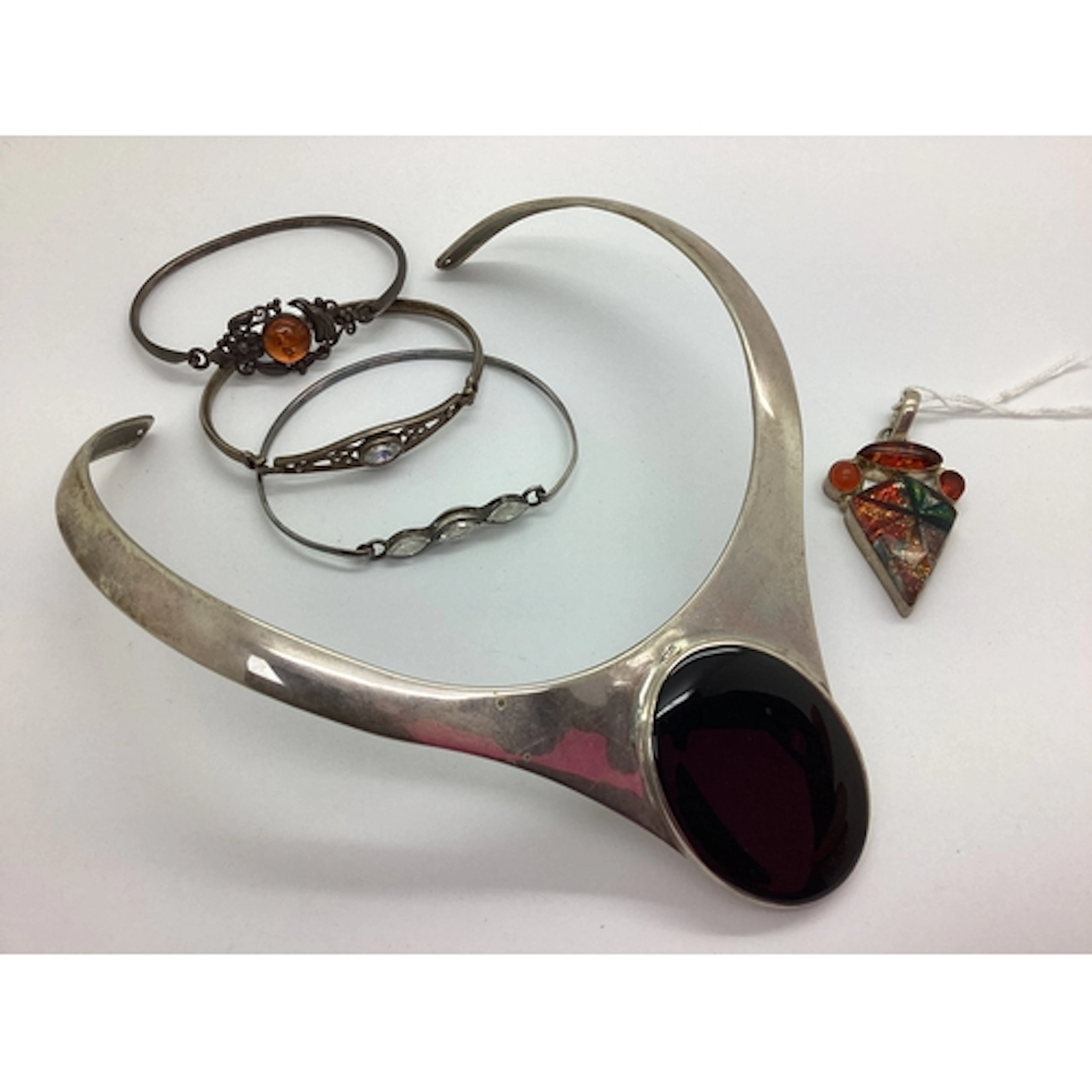 Decorative Modern Bangles, (including indistinctly stamped);...