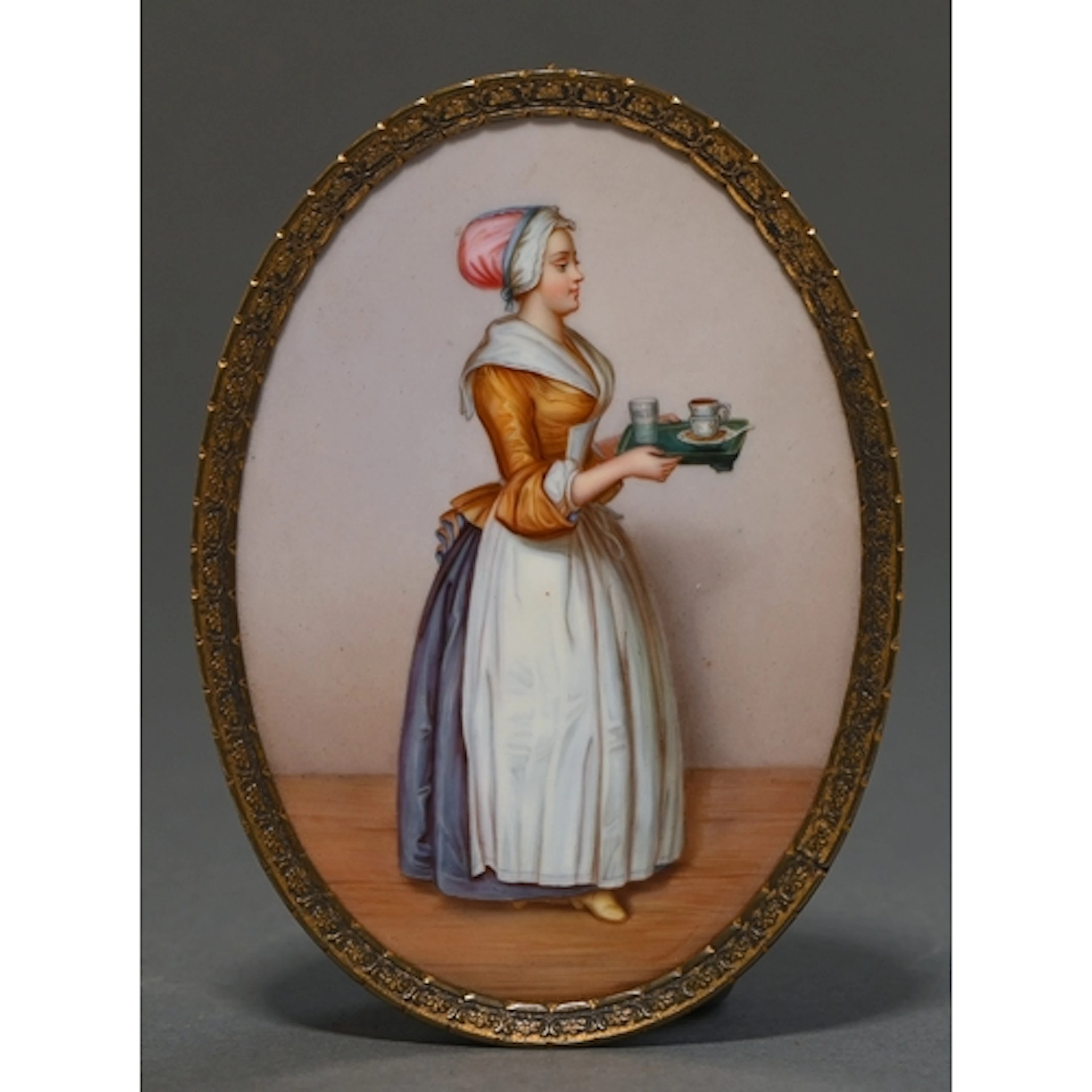 A Meissen plaque of 'La Belle Chocolatière' after Jean-Étien...