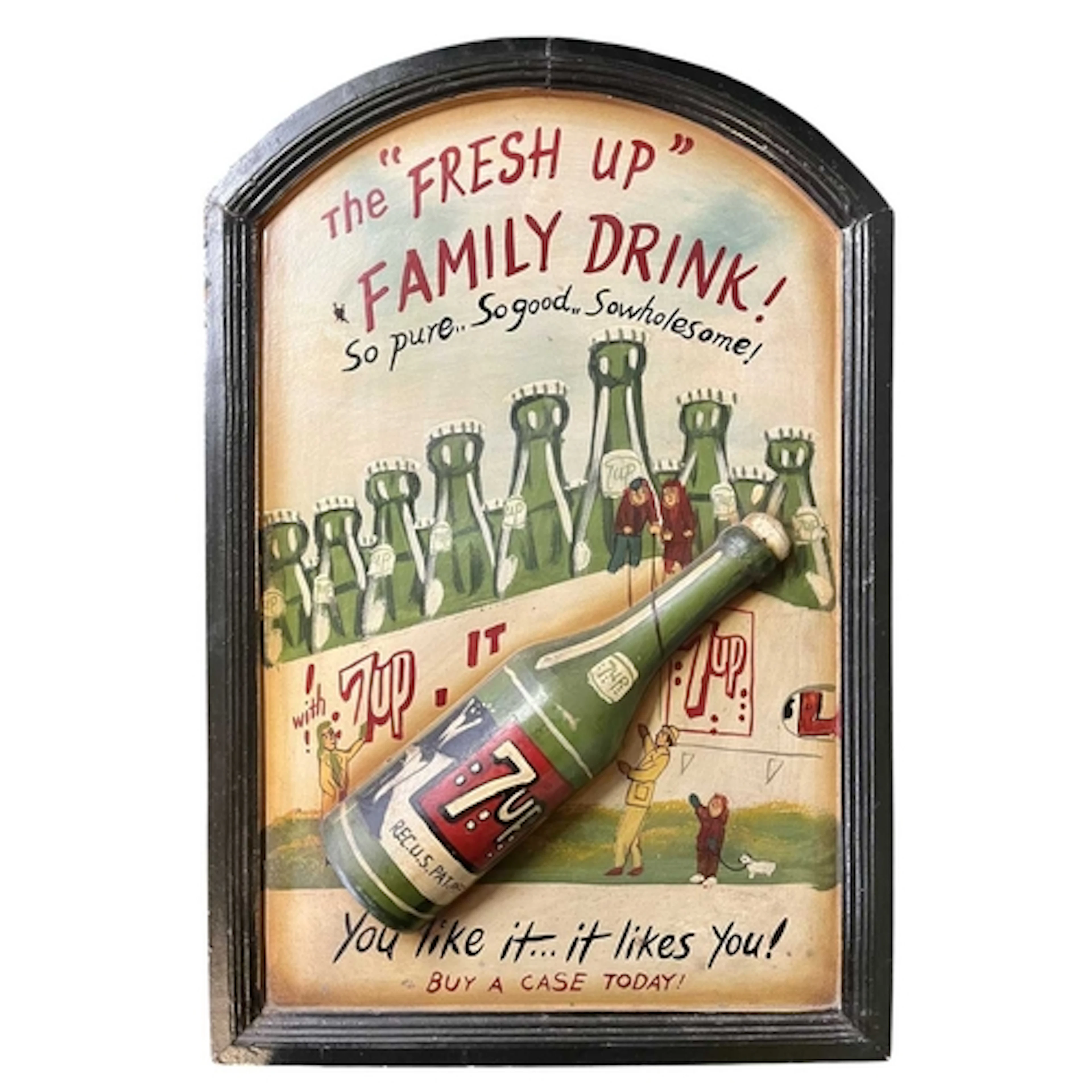 Advertising - a modern 7-UP advertising hand-painted wooden ...