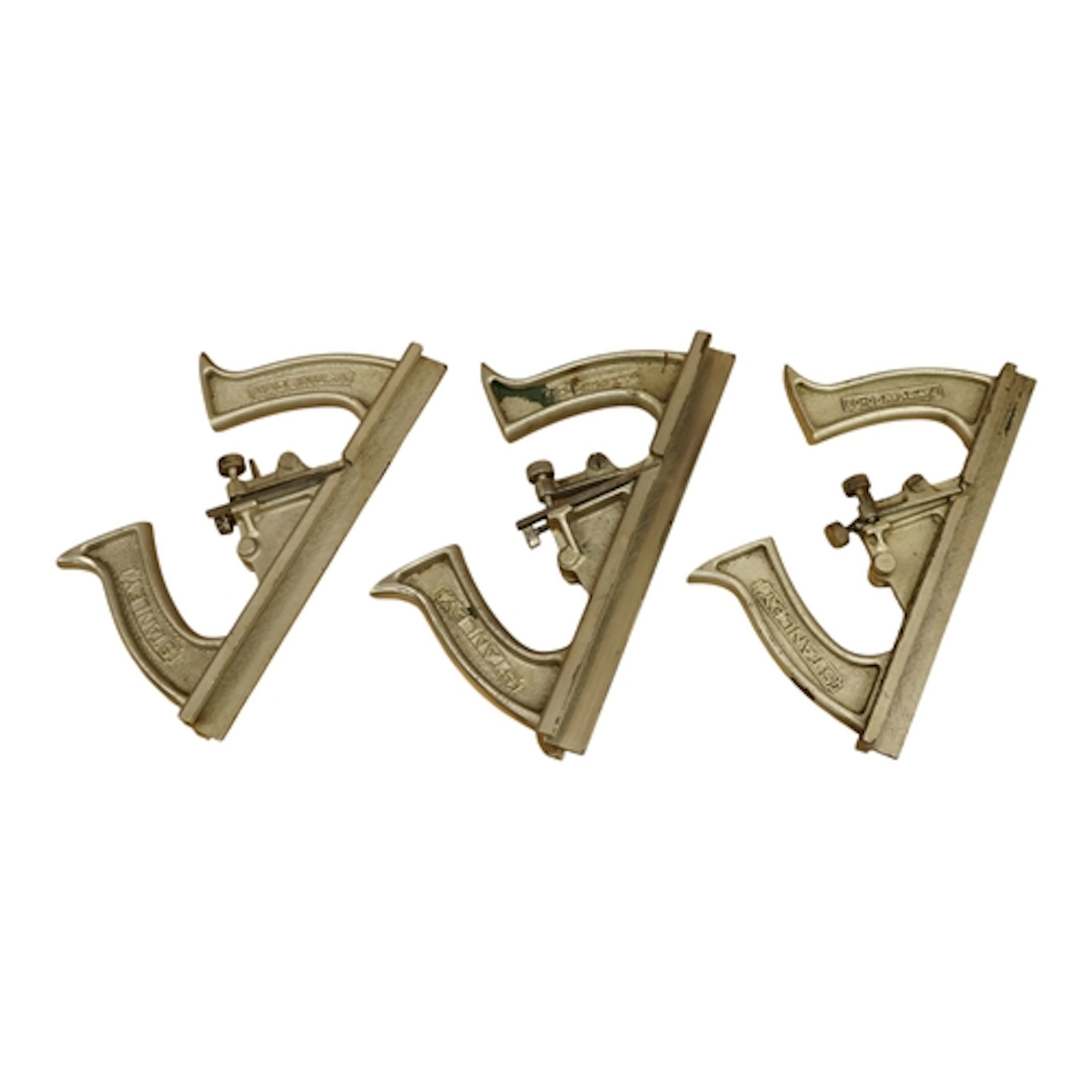 A full set of three Stanley Match planes, all with nickel pl...