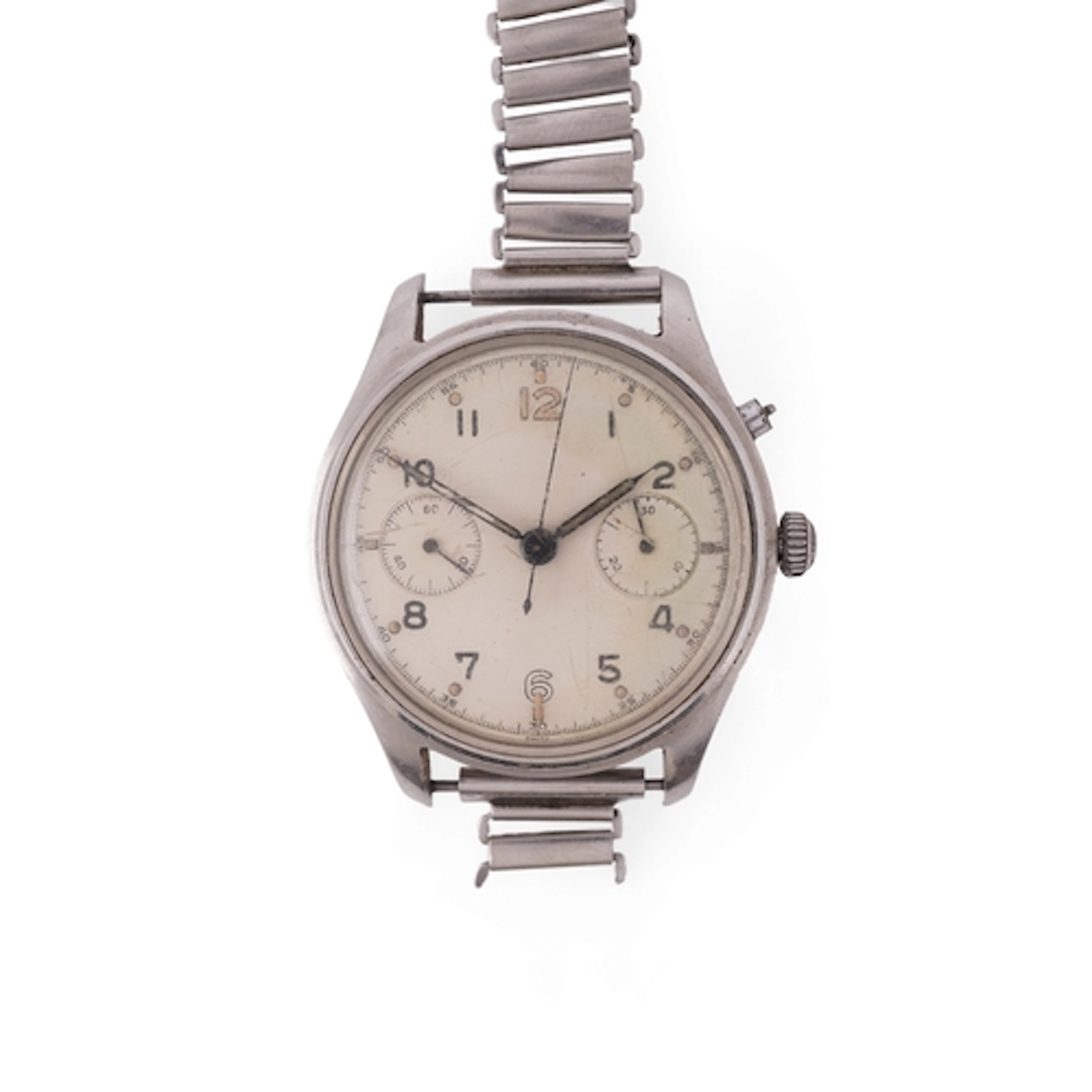 A WWII stainless steel British Military Royal Navy Lemania H...