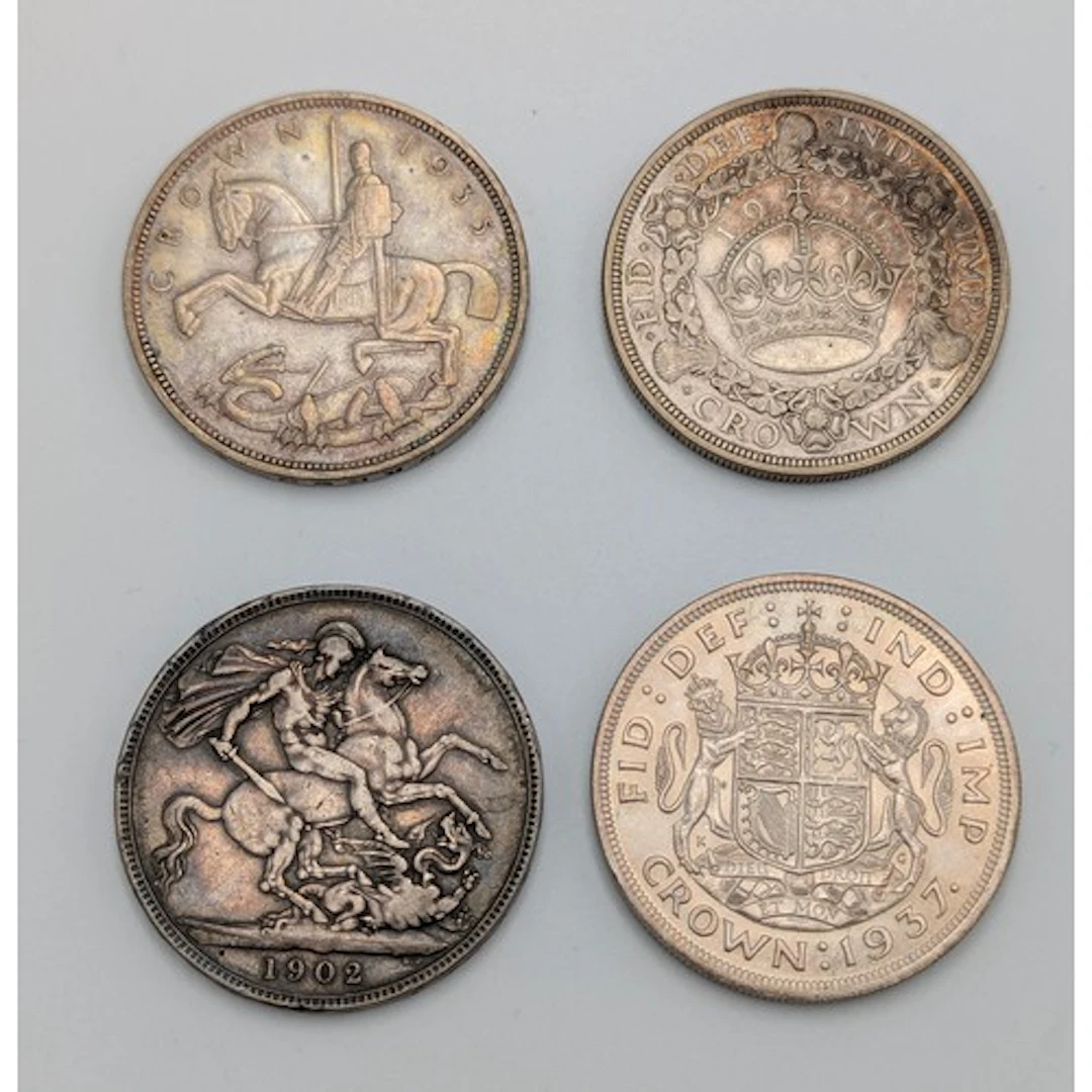 Numismatics - a George V crown dated 1929; another dated 193...