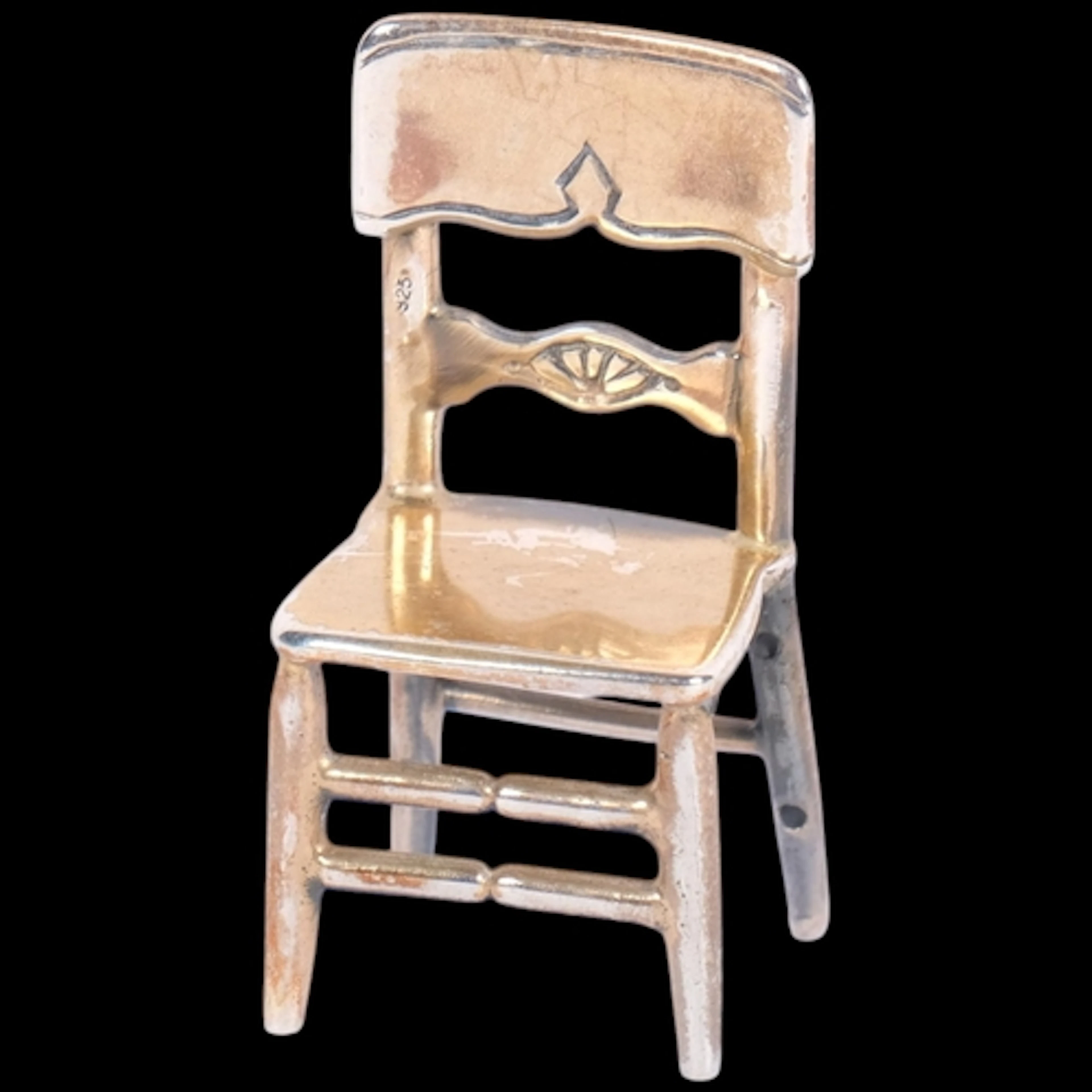 MEDUSSA - an Italian sterling silver miniature chair, H3.5cm...