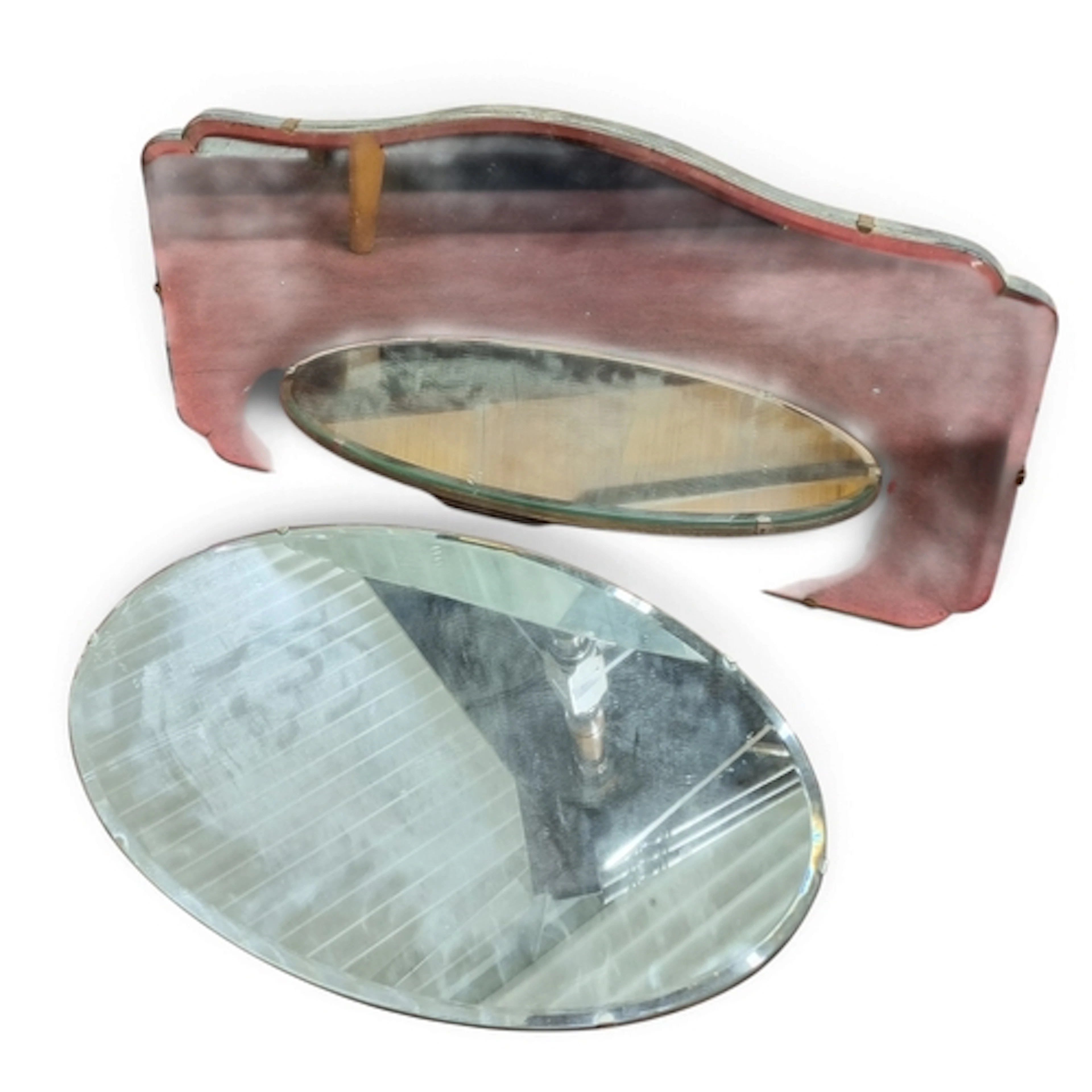 Two mid Century Mirrors. 56 x 33, 66 x 38 cm approx.