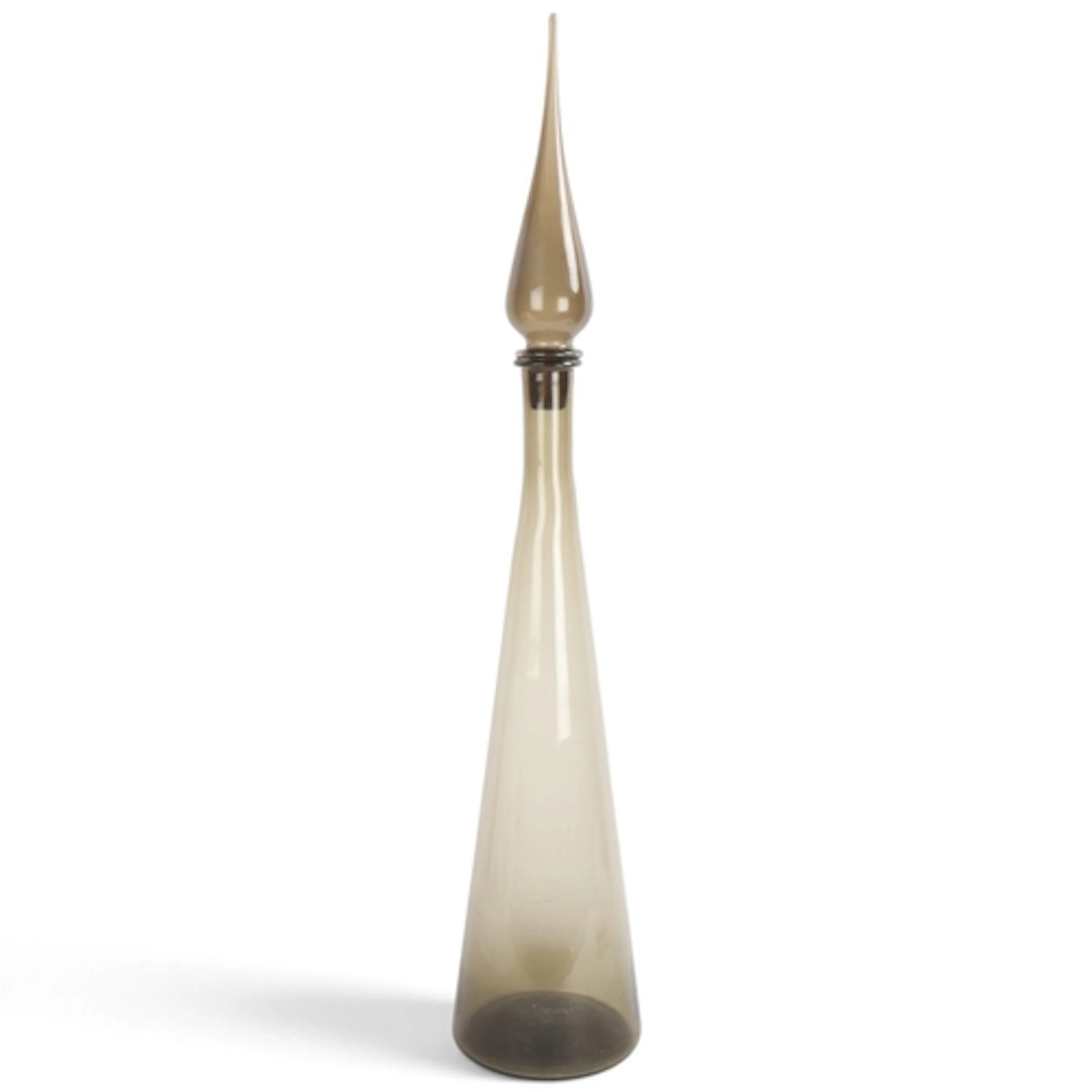 A large mid-century pewter glass Genie bottle in the style o...