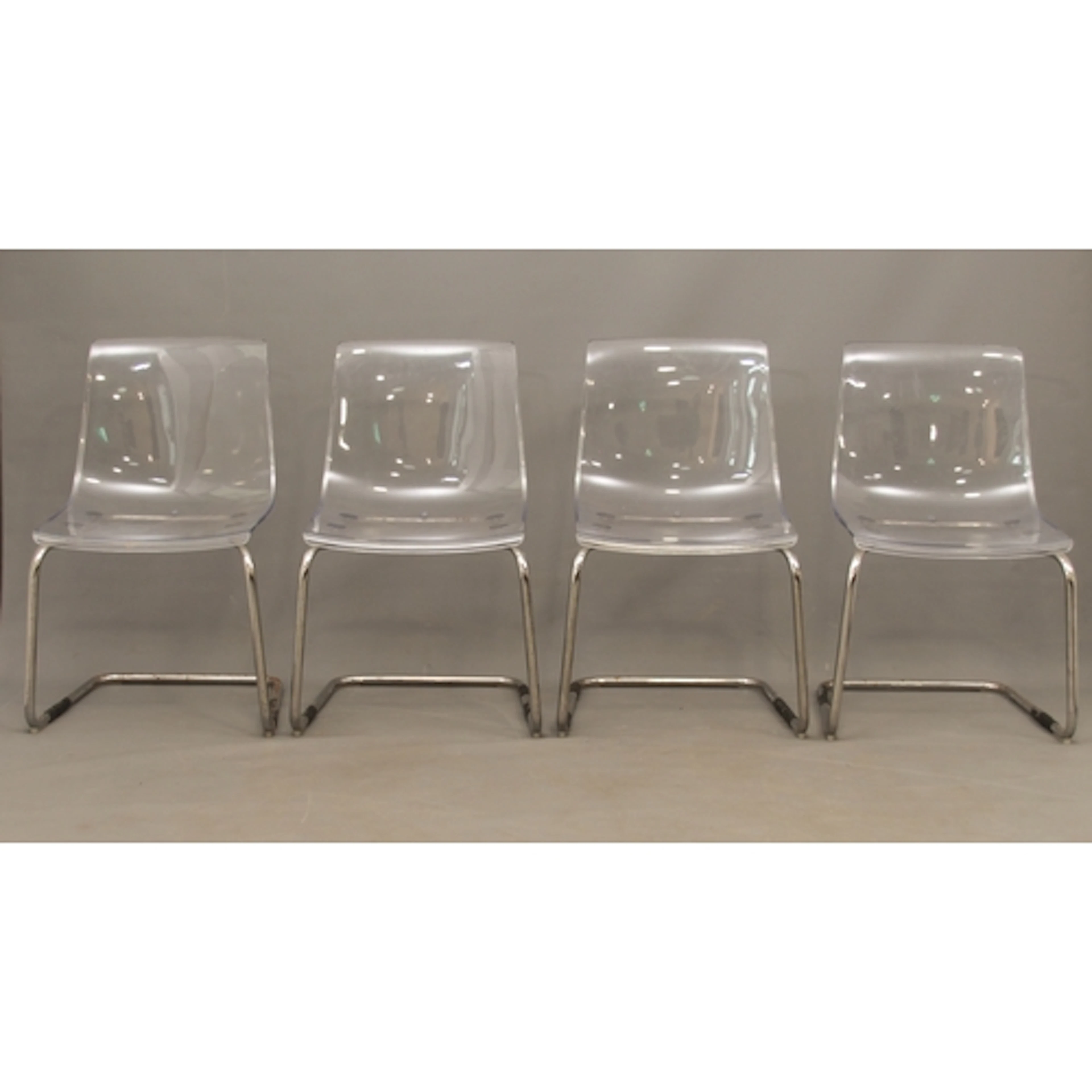 A set of four vintage Ikea 'TOBIAS' chrome plated and perspe...