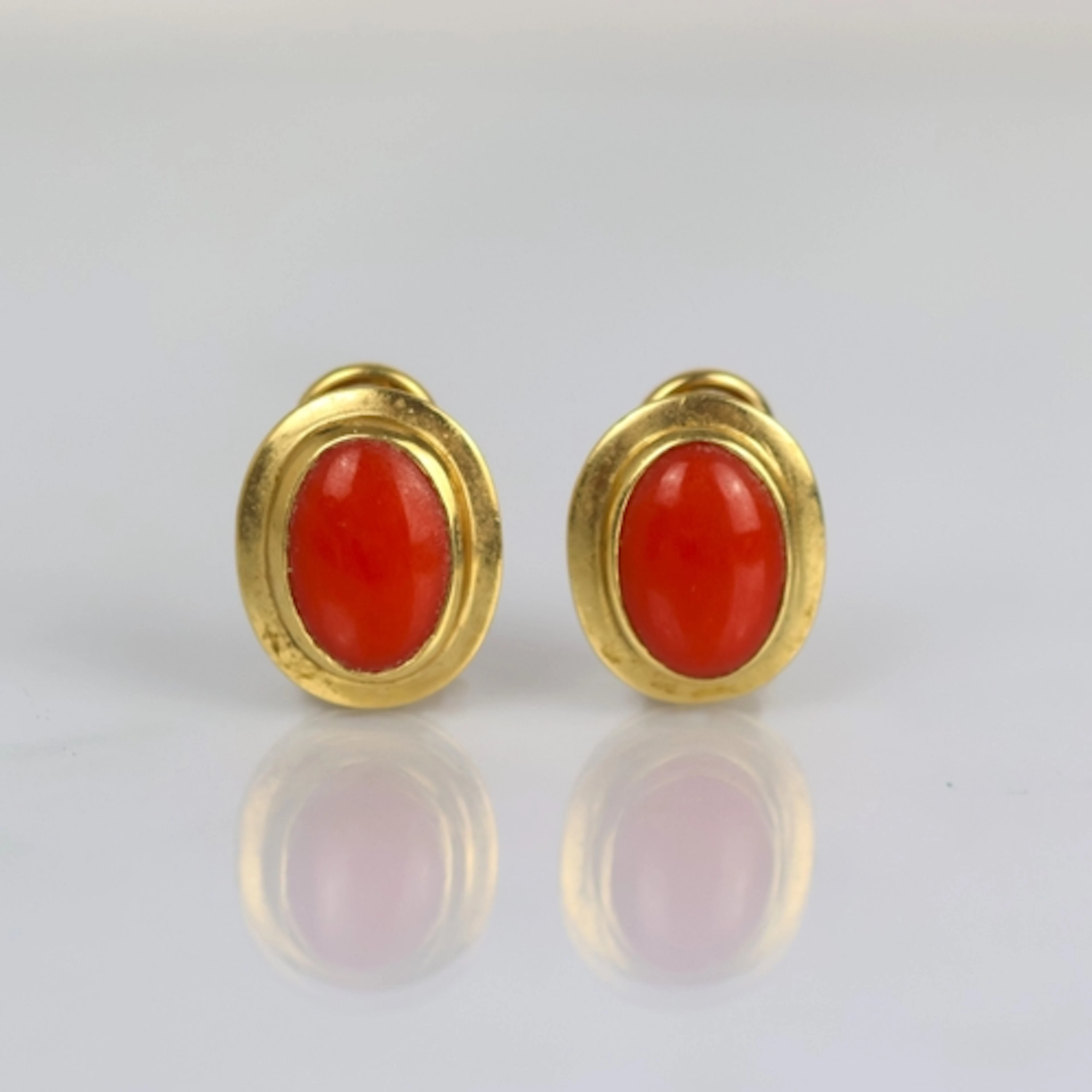 A pair of late 20th century coral earrings, possibly Italian...