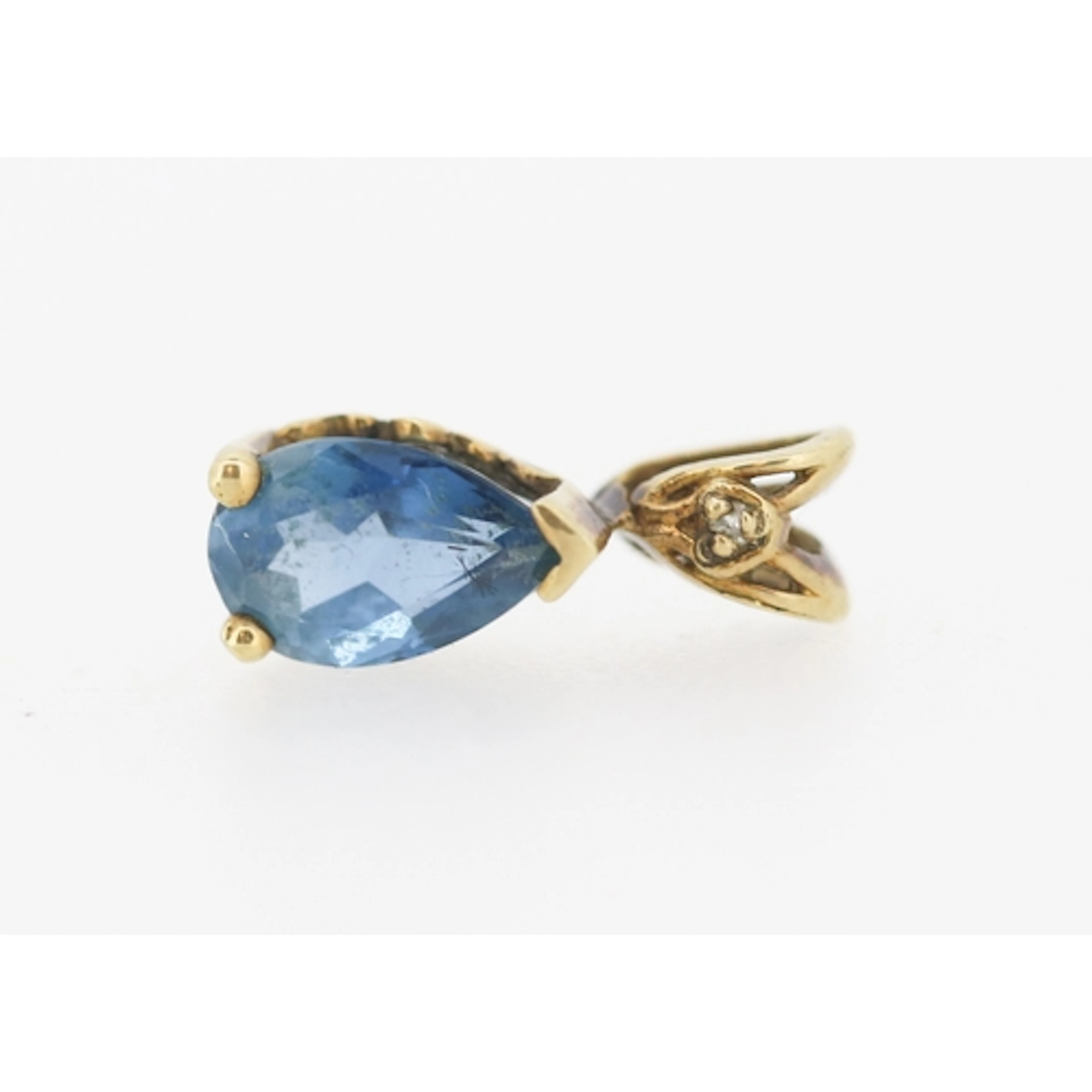 Attractively Detailed, London Blue Topaz Set Pendant with Di...