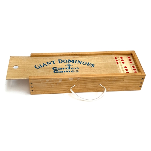 A wooden cased Garden Games set of Giant Dominoes, the case ...