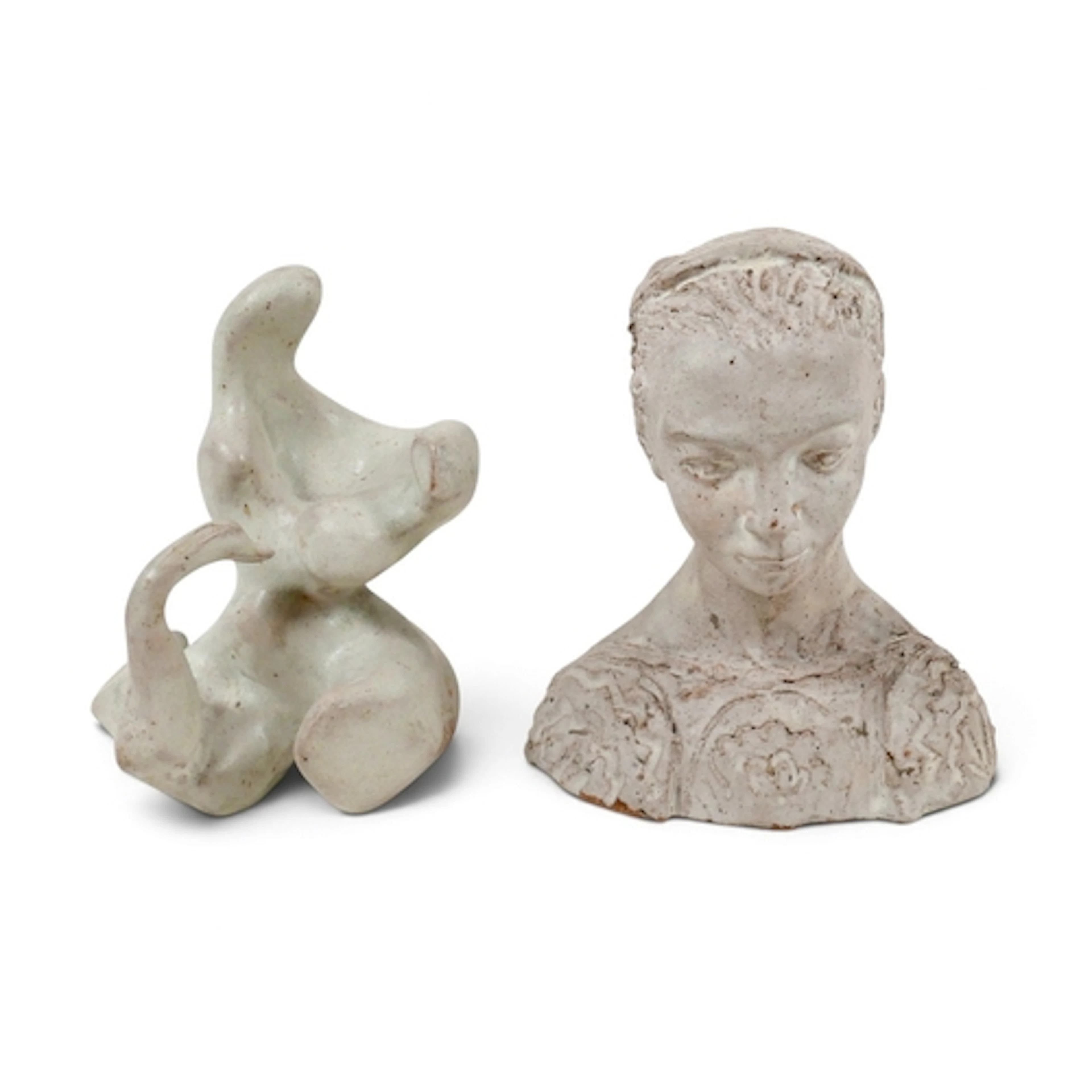 ADAM DWORSKI (1917-2011) WYE STUDIO POTTERY CLYRO TWO SCULPT...