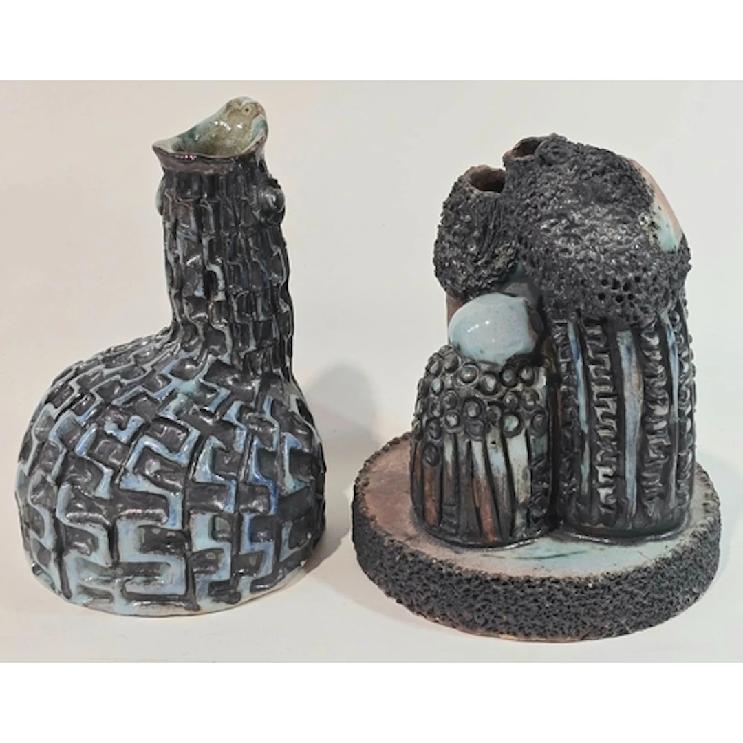 Poole Pottery interest Guy Sydenham carved & glazed phallic ...