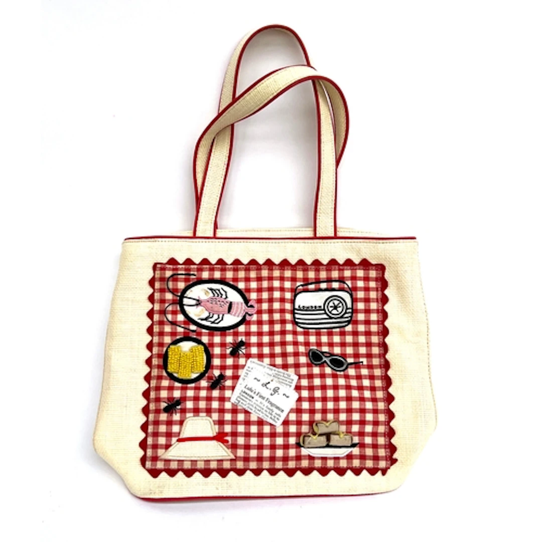A Lulu Guinness 'Picnic at the Beach' handbag, 35cmW