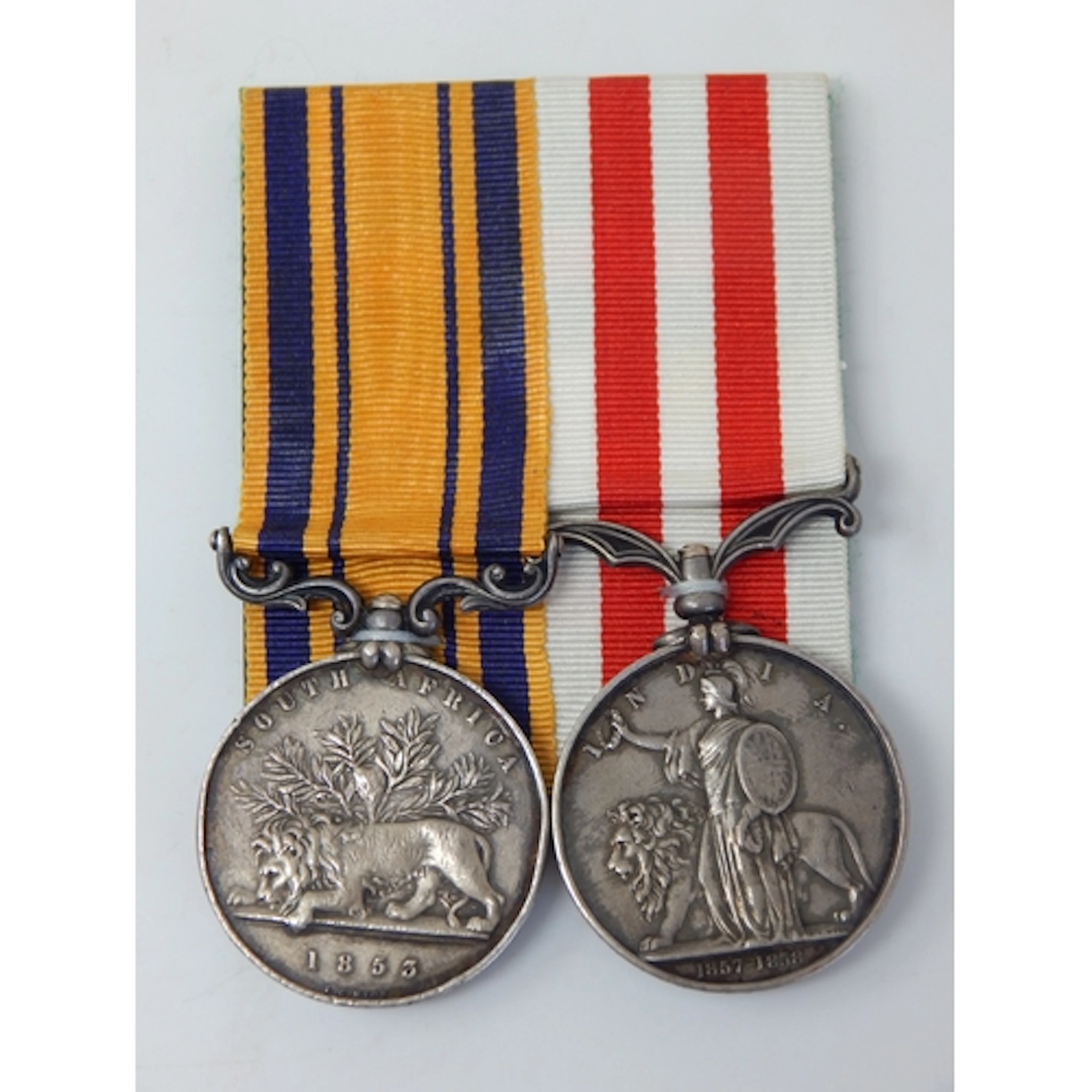 South Africa Medal 1853 + Indian Mutiny Medal 1857-1858 Awar...