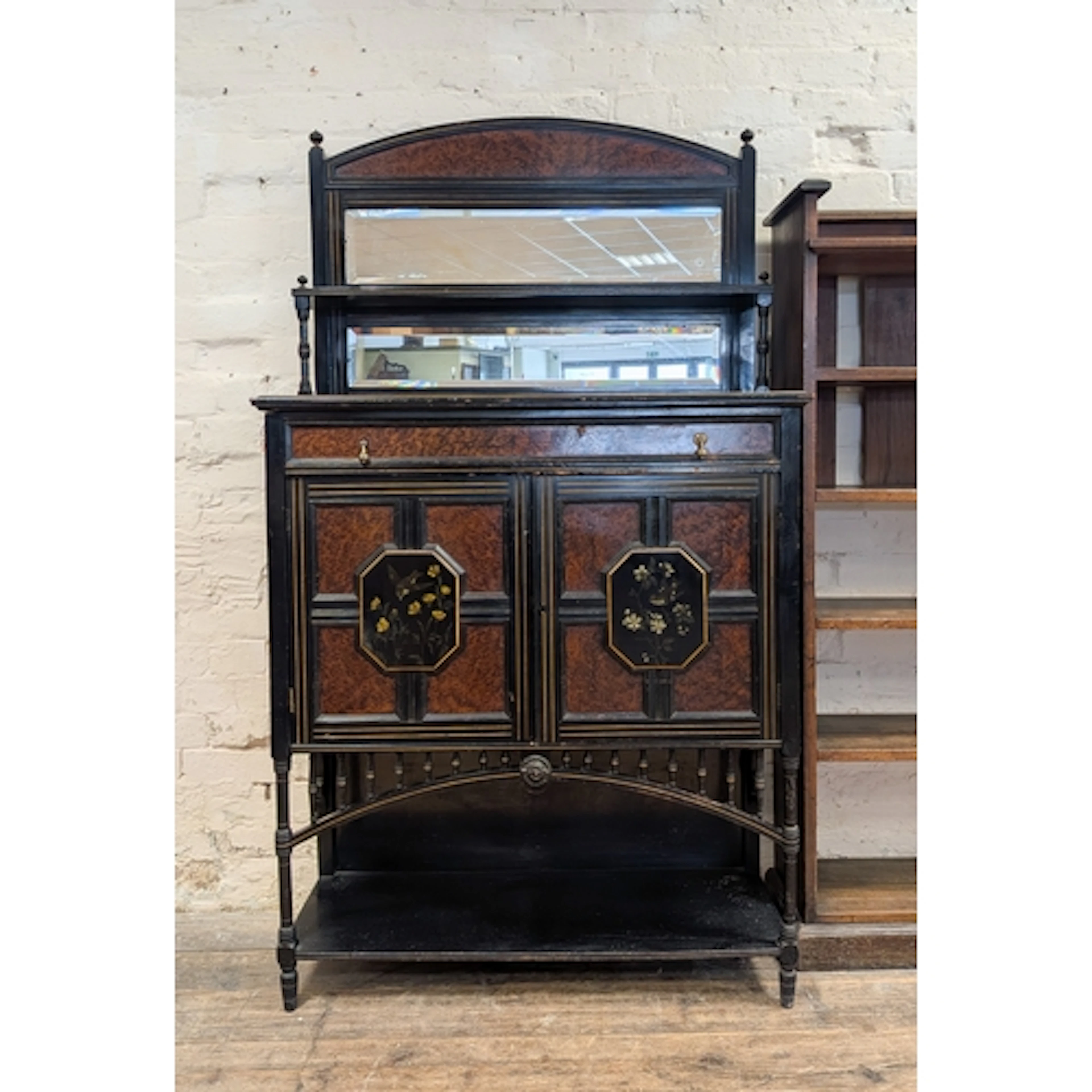 An Aesthetic movement mirror backed sideboard, in the Japane...