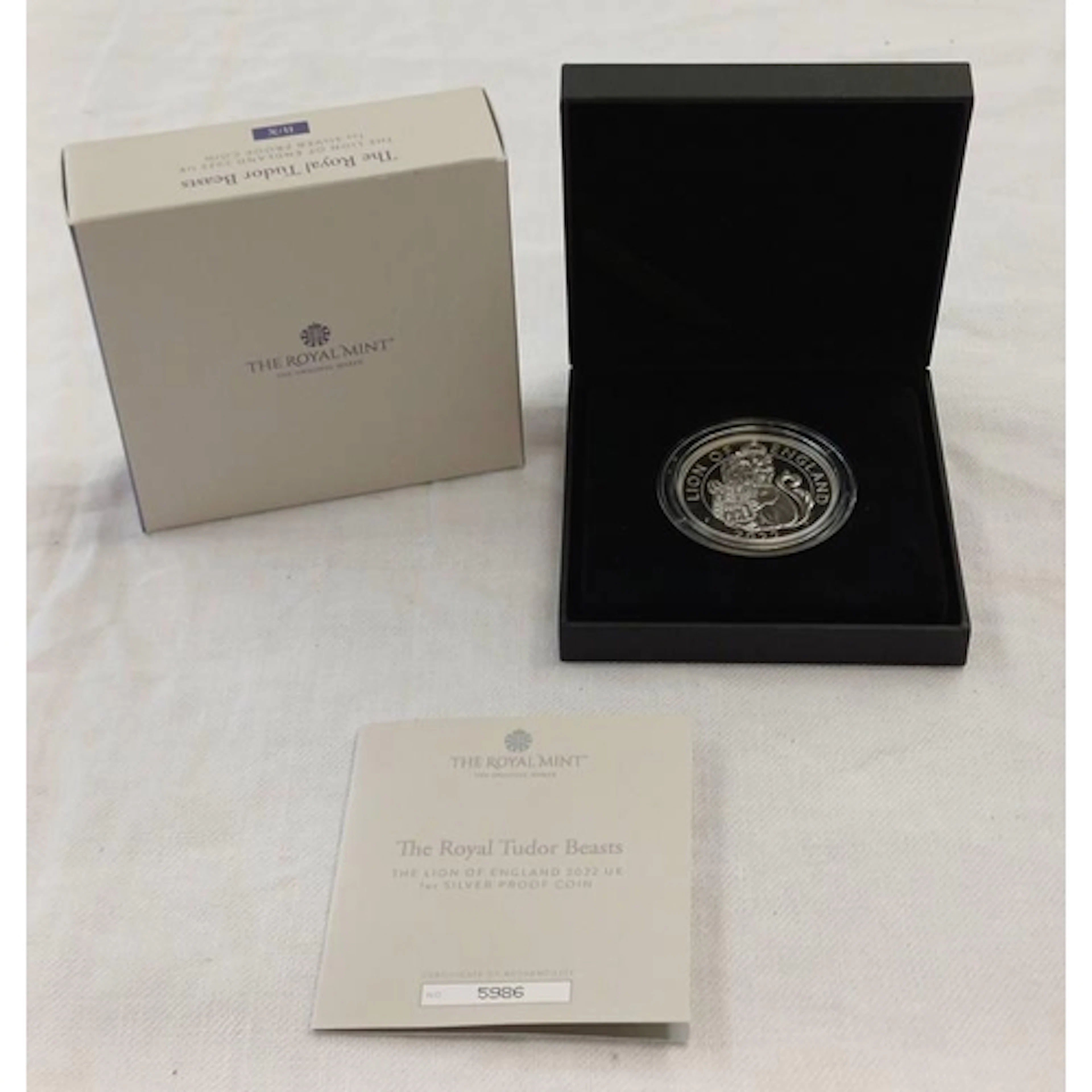 2022 UK THE ROYAL TUDOR BEASTS, THE LION OF ENGLAND 1OZ SILV...