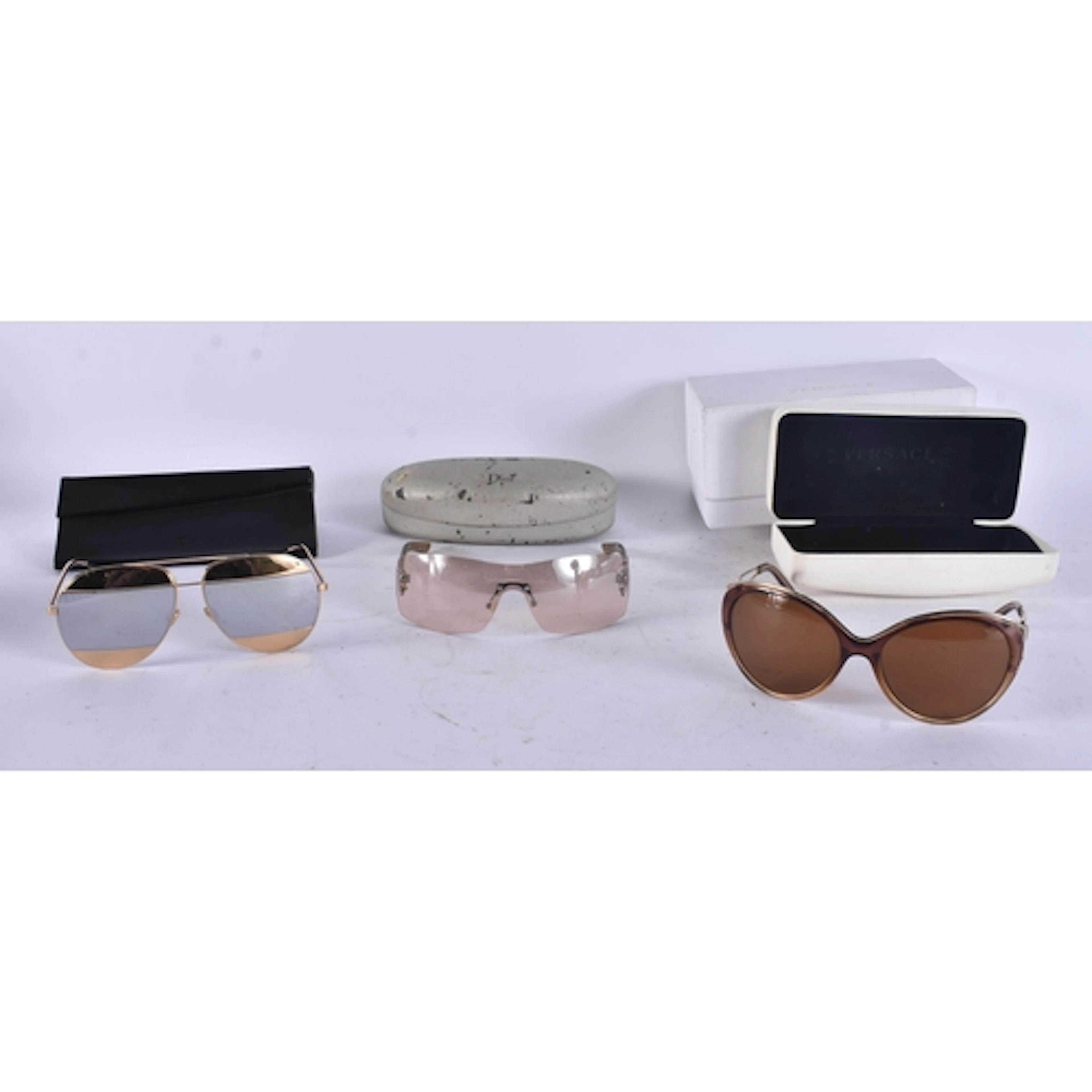 Dior & Versace Branded Designer Sunglasses - Cased, Boxed, G...