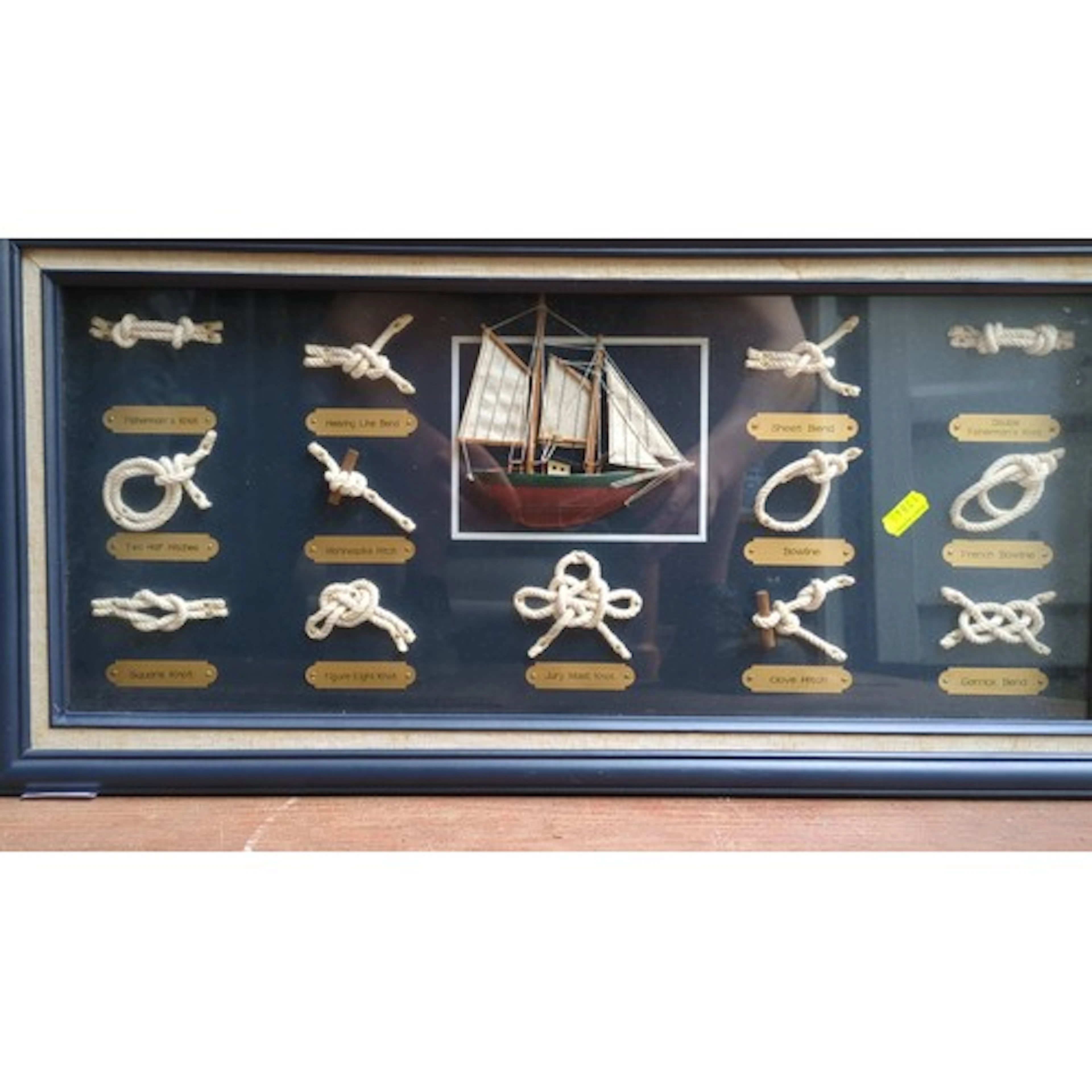 Shadowbox maritime knot display—mounted with assorted braide...