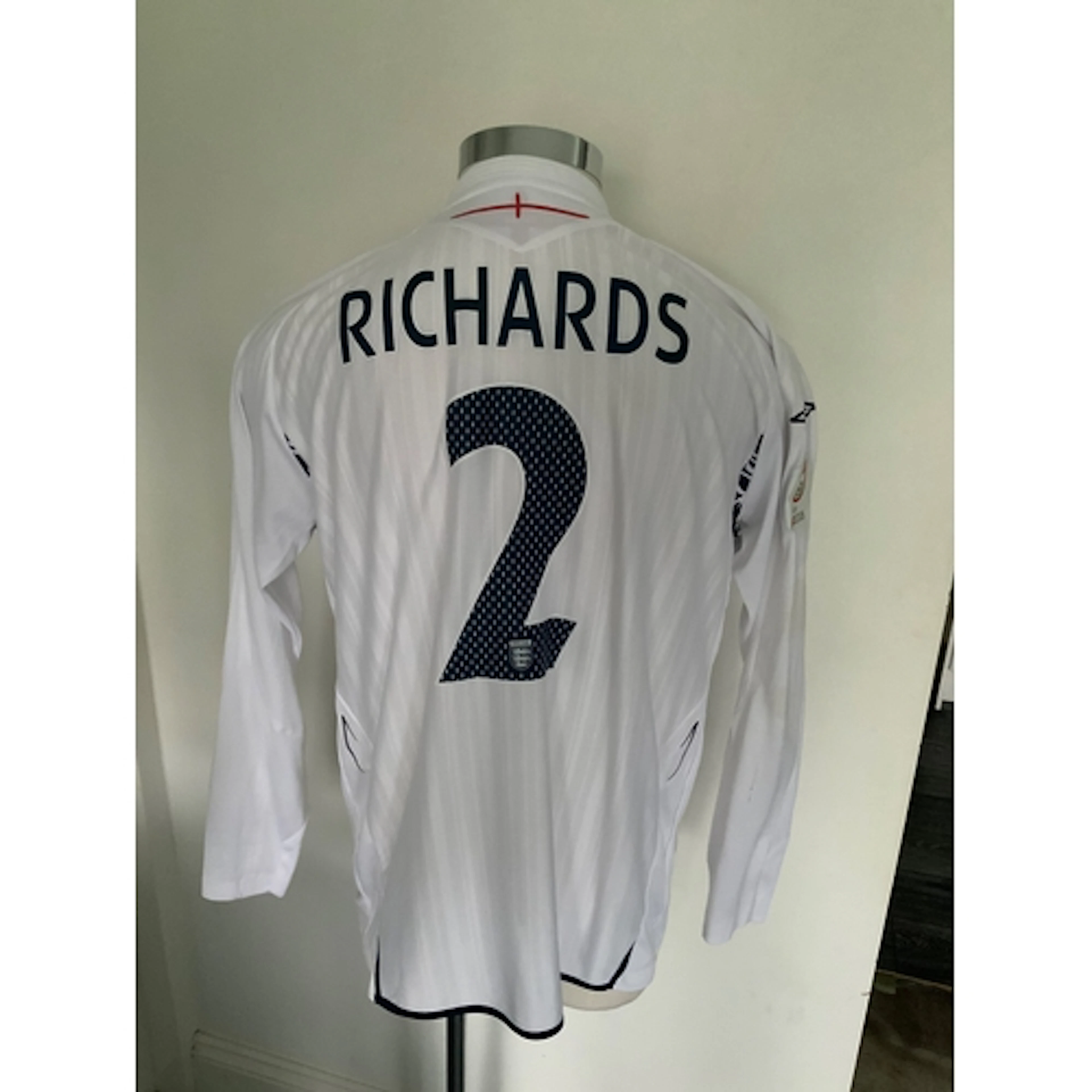 2007 England Richards Match Worn Football Shirt: White long ...