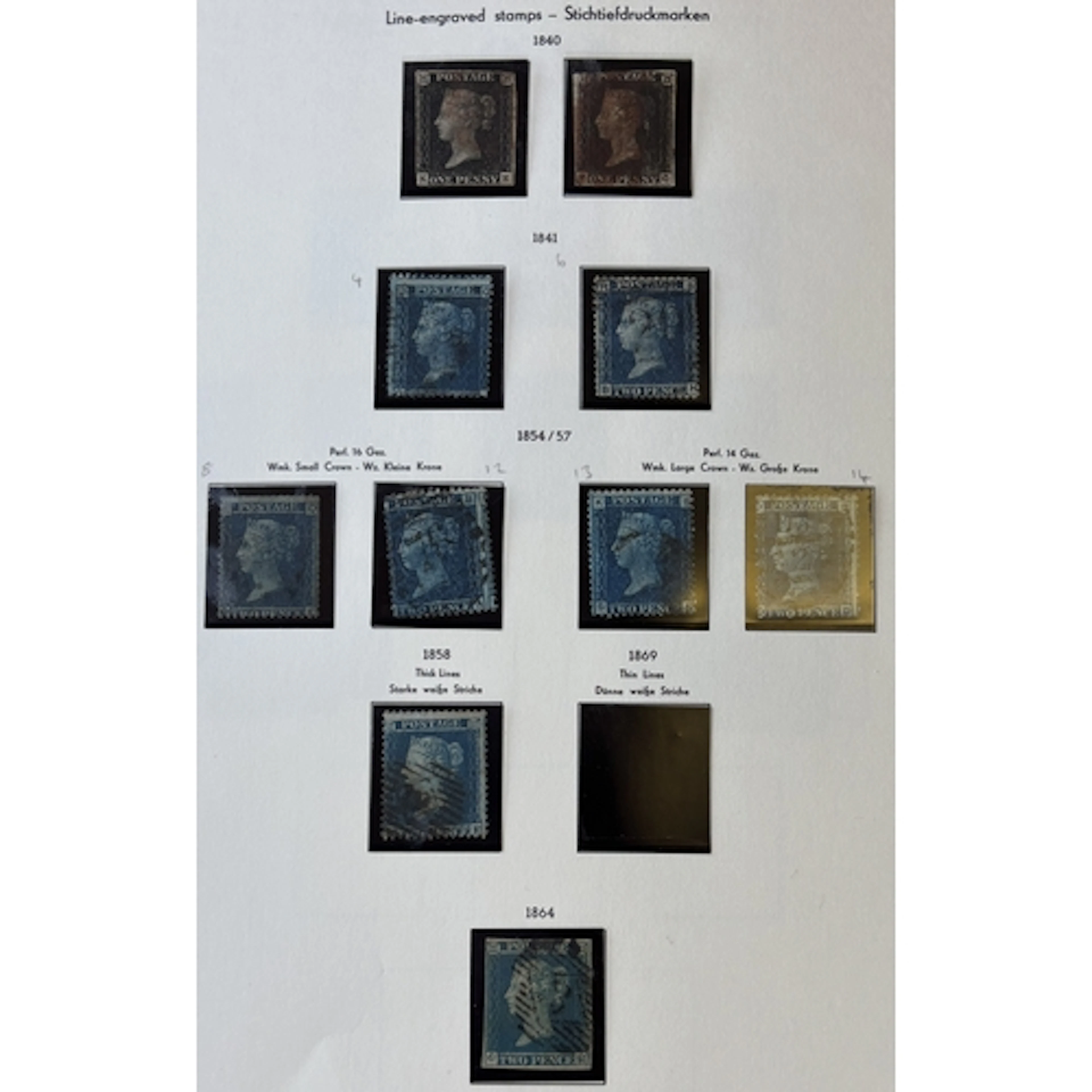 QV-QEII range of mostly used issues in 1 album, incl 1840 1d...