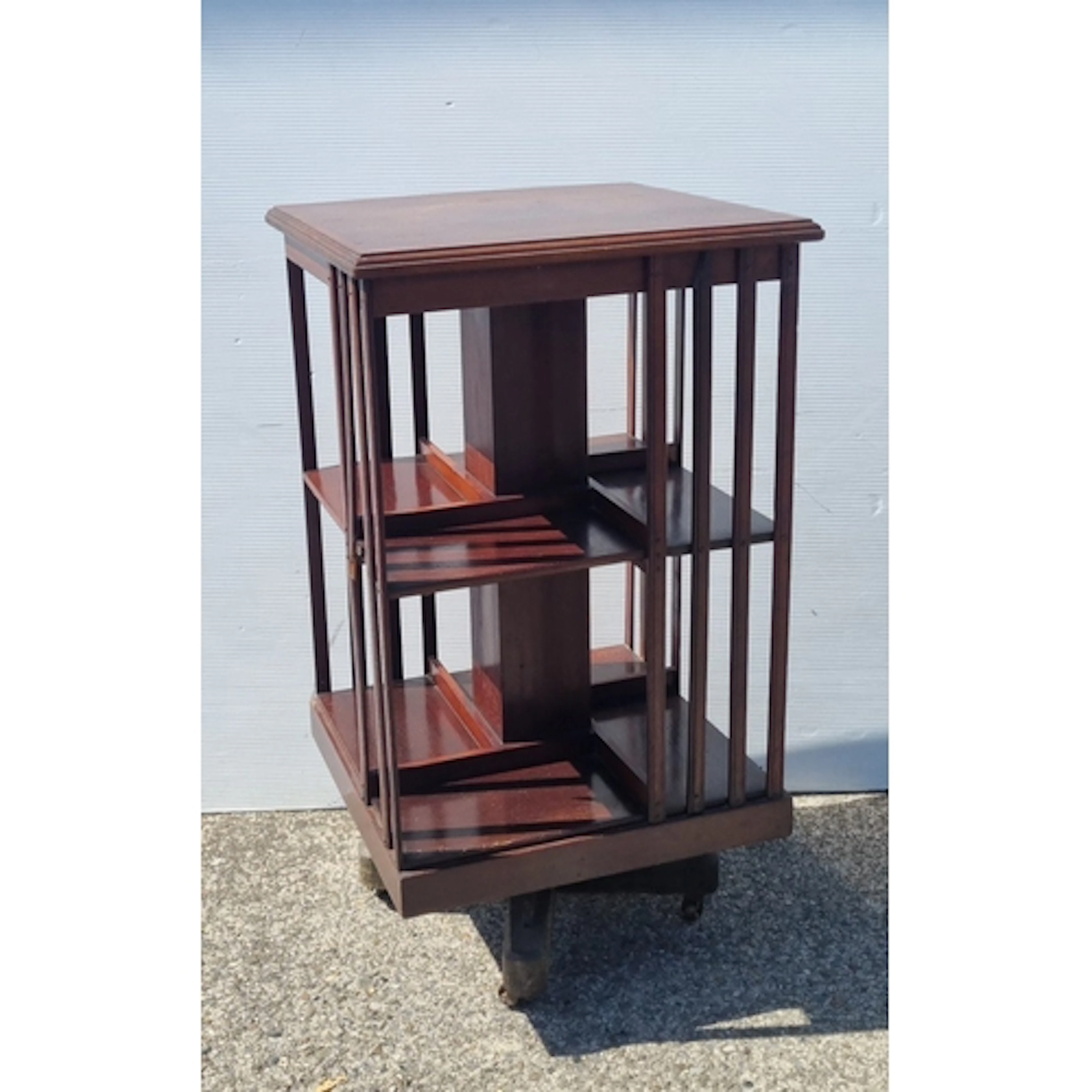 Mahogany Revolving Bookcase , H: 83cm X W: 46cm X D: 45cm.