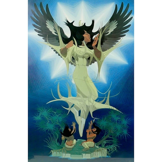 OSCAR HOWE (AMERICAN, 1915-1983): 'ORIGIN OF THE SIOUX'. col...