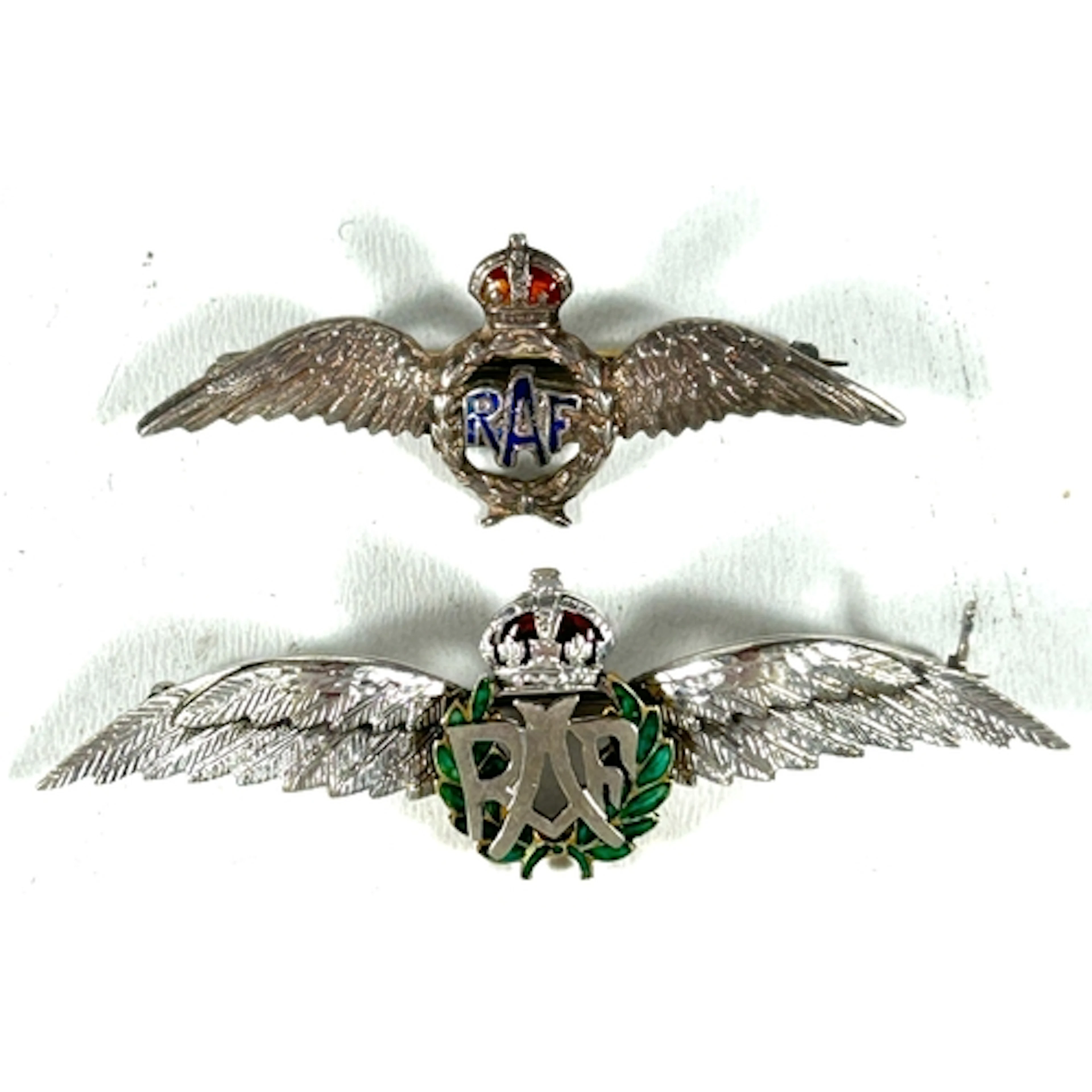 2 K/C R.A.F White metal / silver sweethearts. Exceptional qu...
