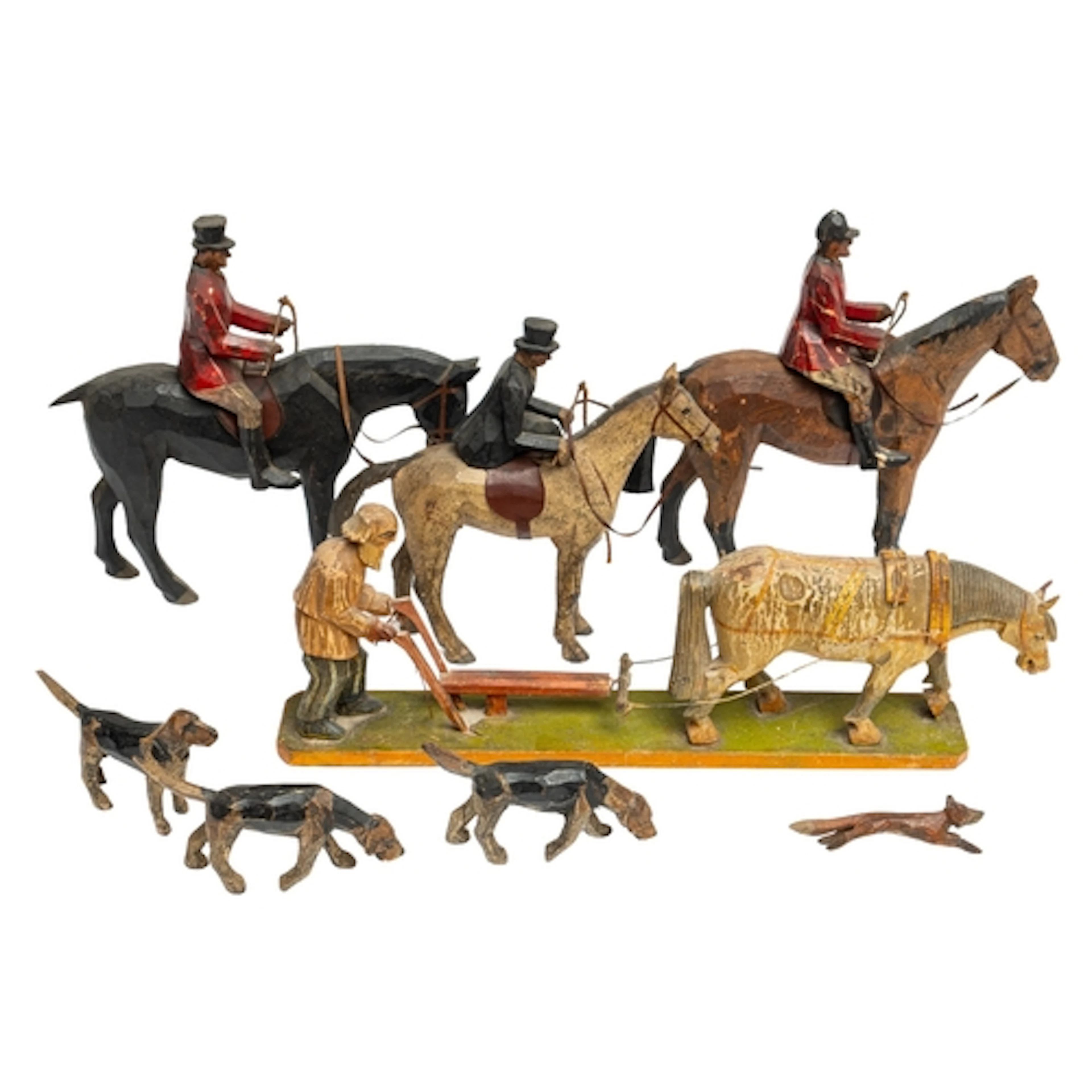 Forest Toys of Brockenhurst, a carved and painted wood fox h...