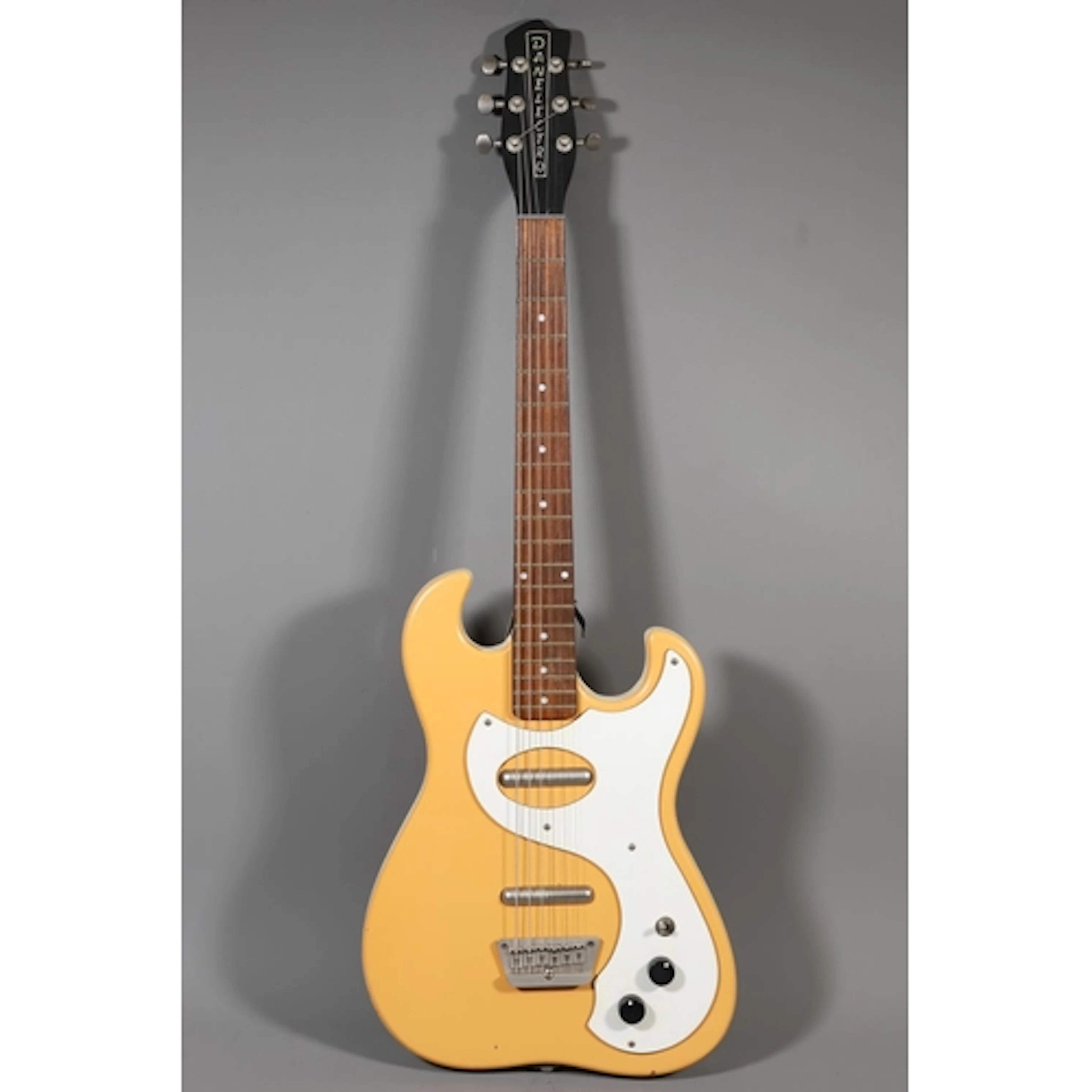 Nelectro six string electric guitar with cream and white fin...