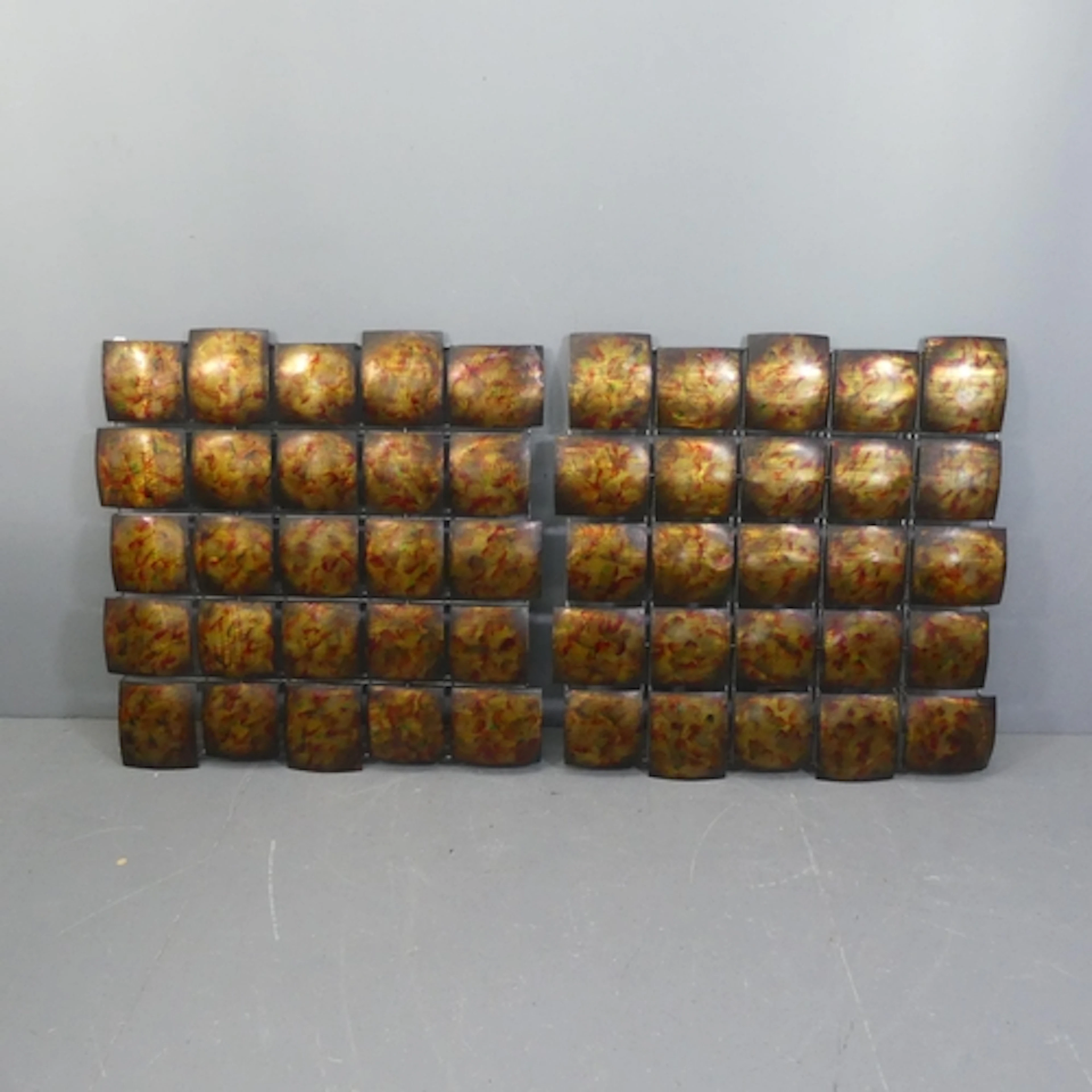 A pair of contemporary Spanish abstract wall panels, each co...