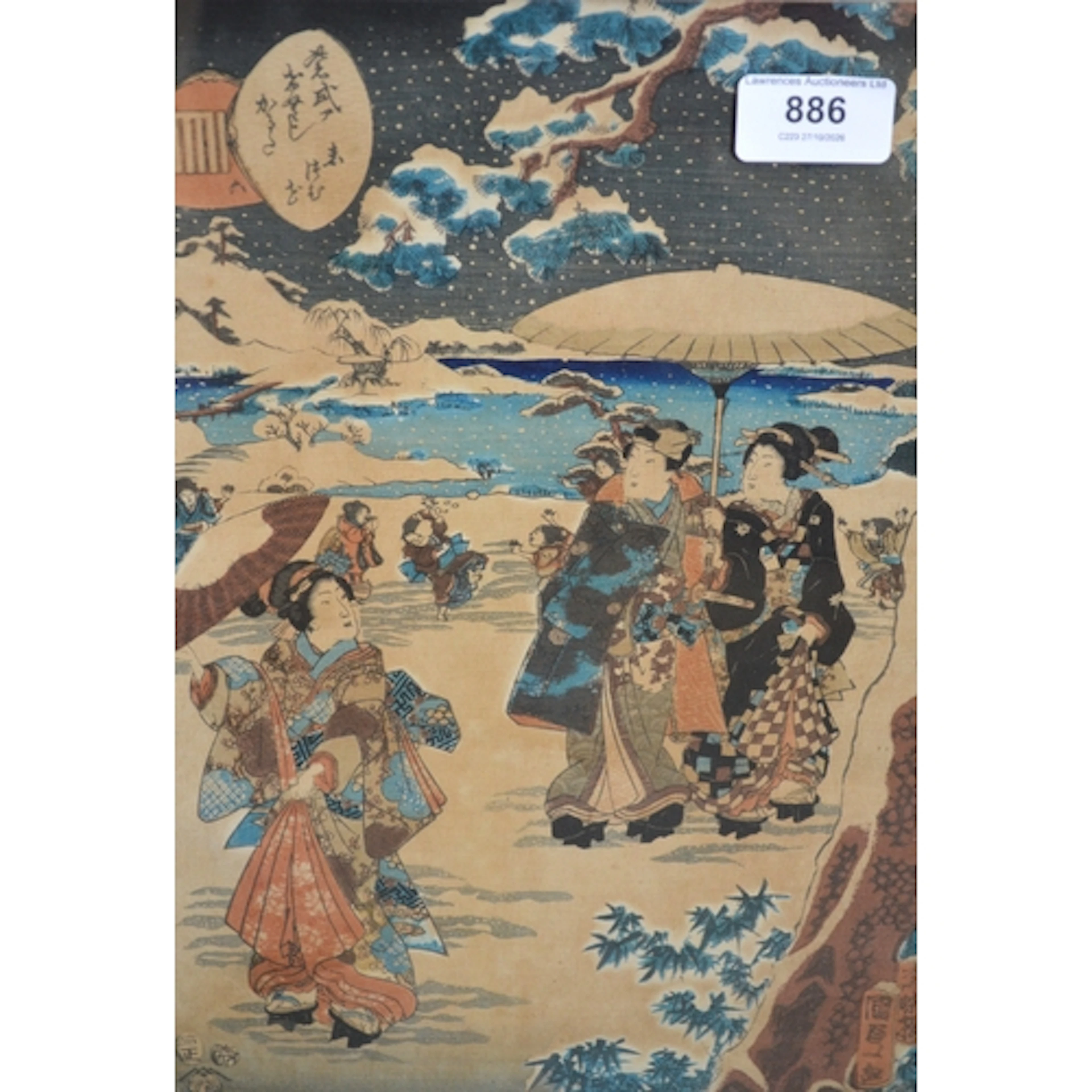 Utagawa Kunisada 1786 - 1865, Japanese woodcut print, figure...