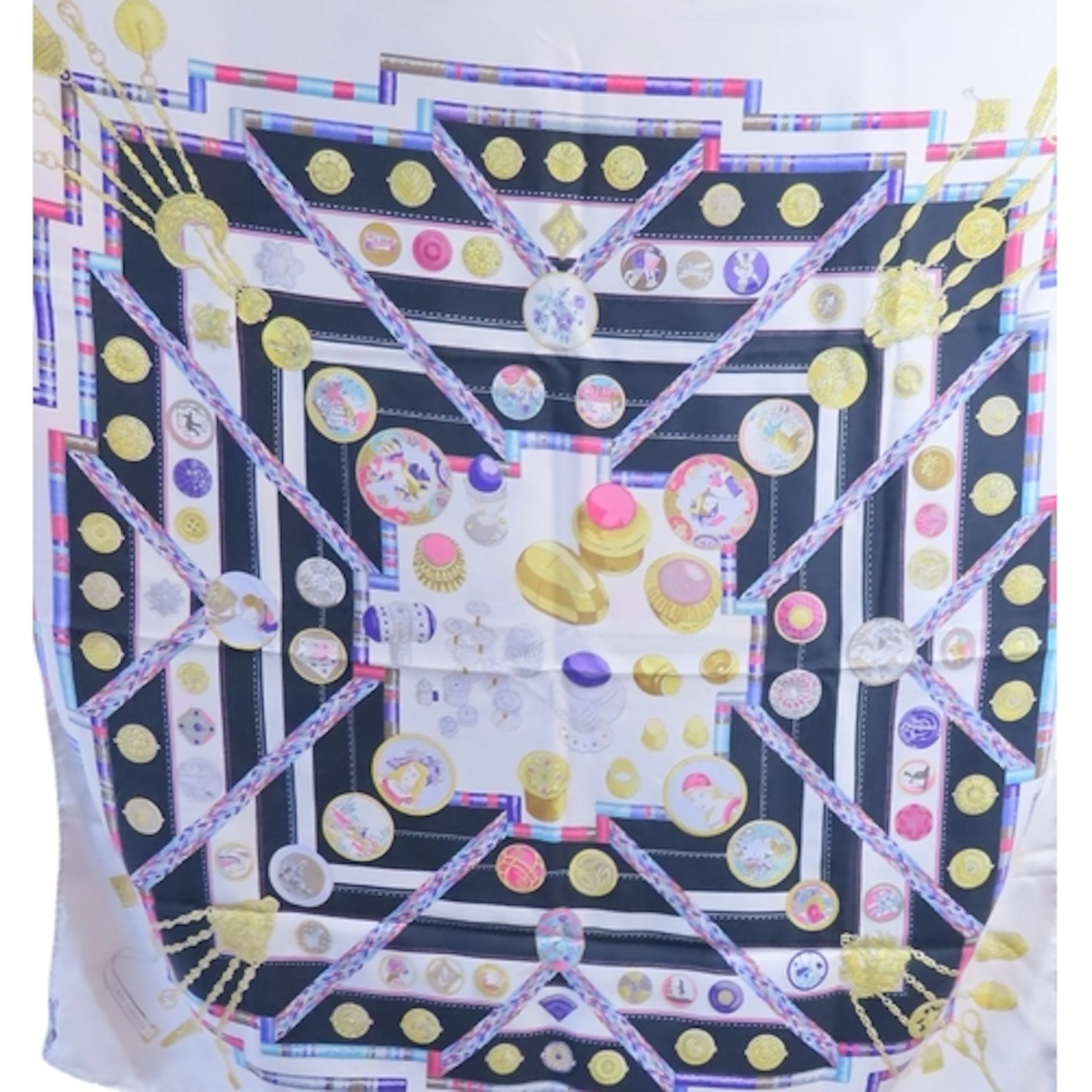 A Hermes 'Petit Main' silk scarf, designed by Caty Latham, b...
