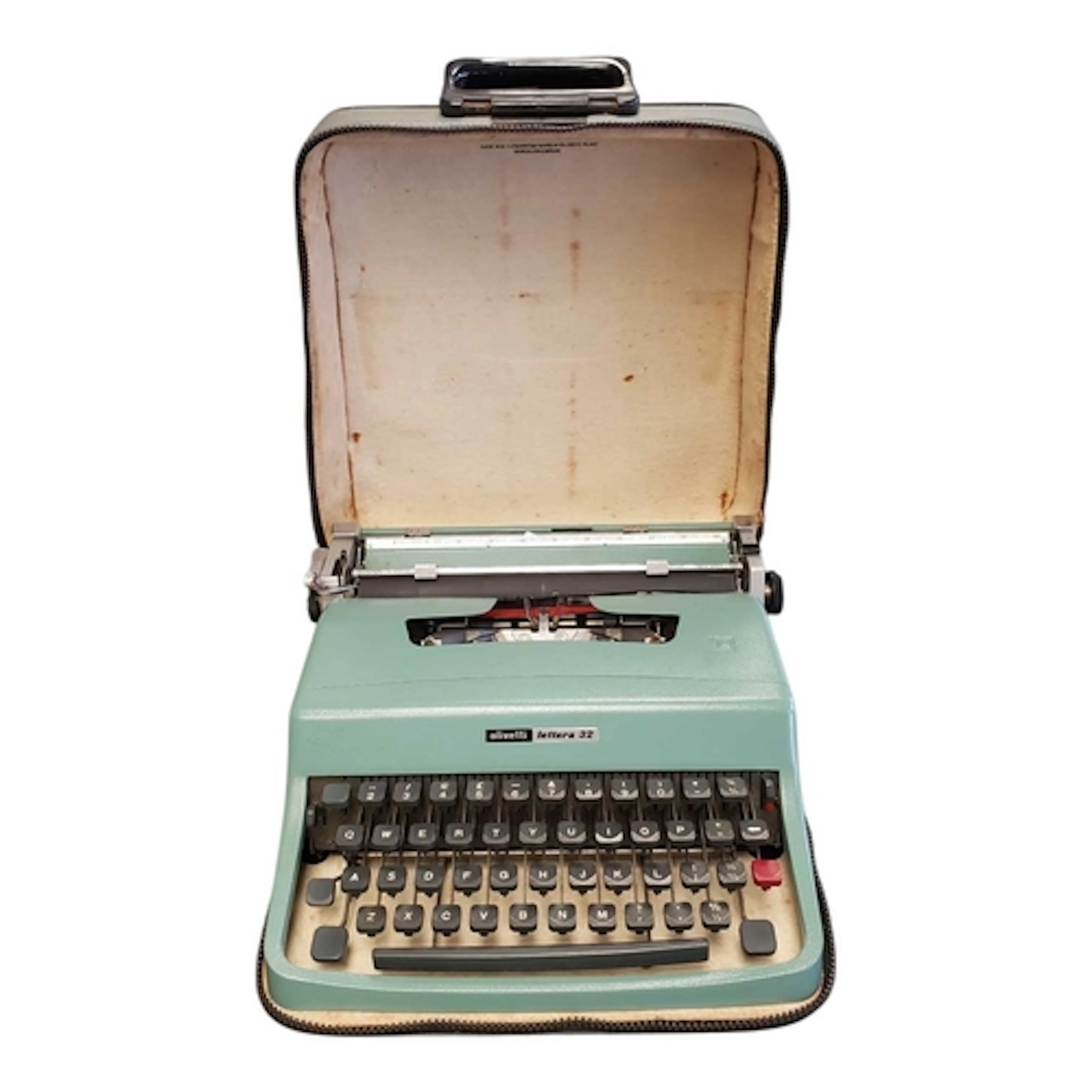 1960s Spanish Olivetti Lettera 32 typewriter. The typewriter...