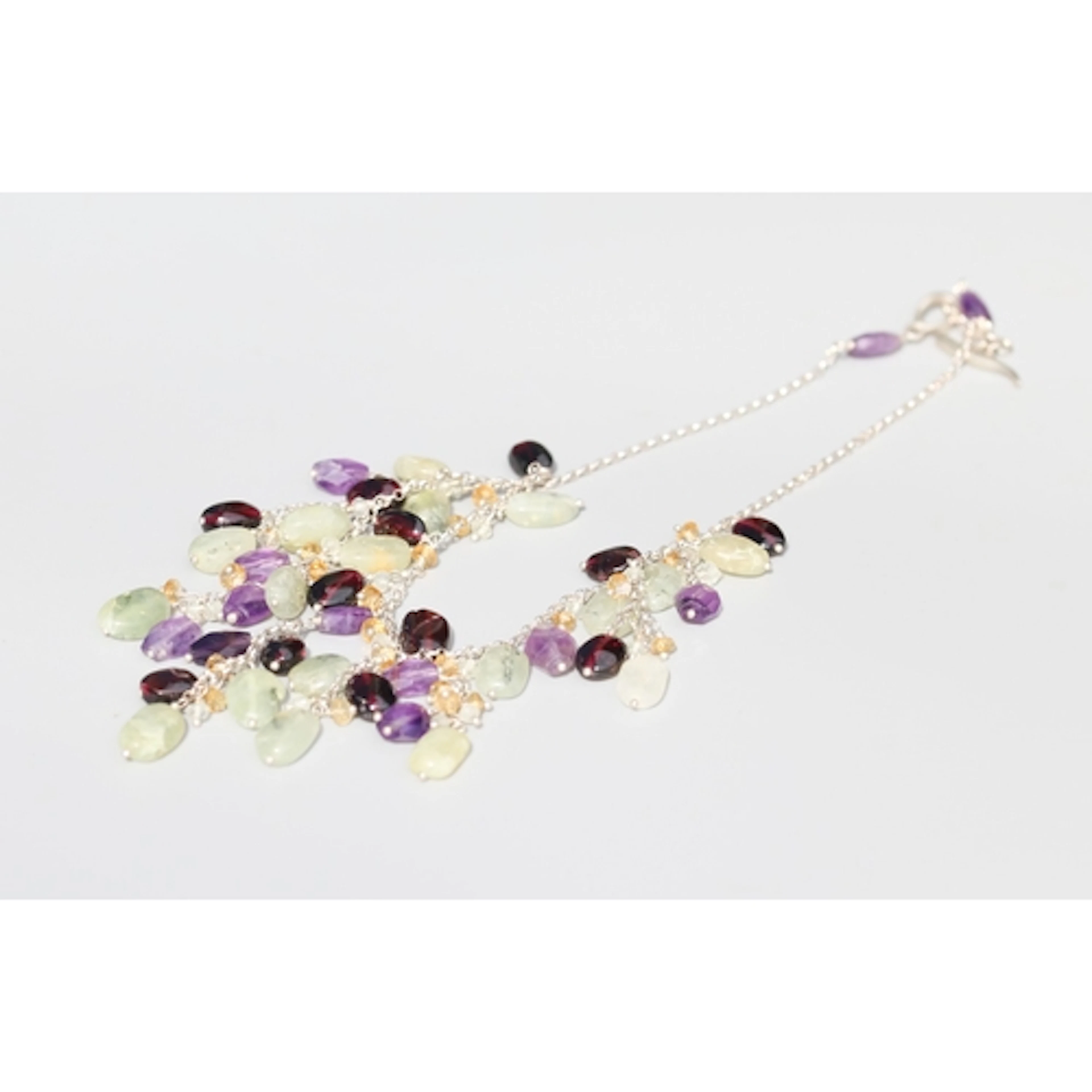 Finely Detailed Amethyst, Garnet, Prehnite, Citrine and Quar...