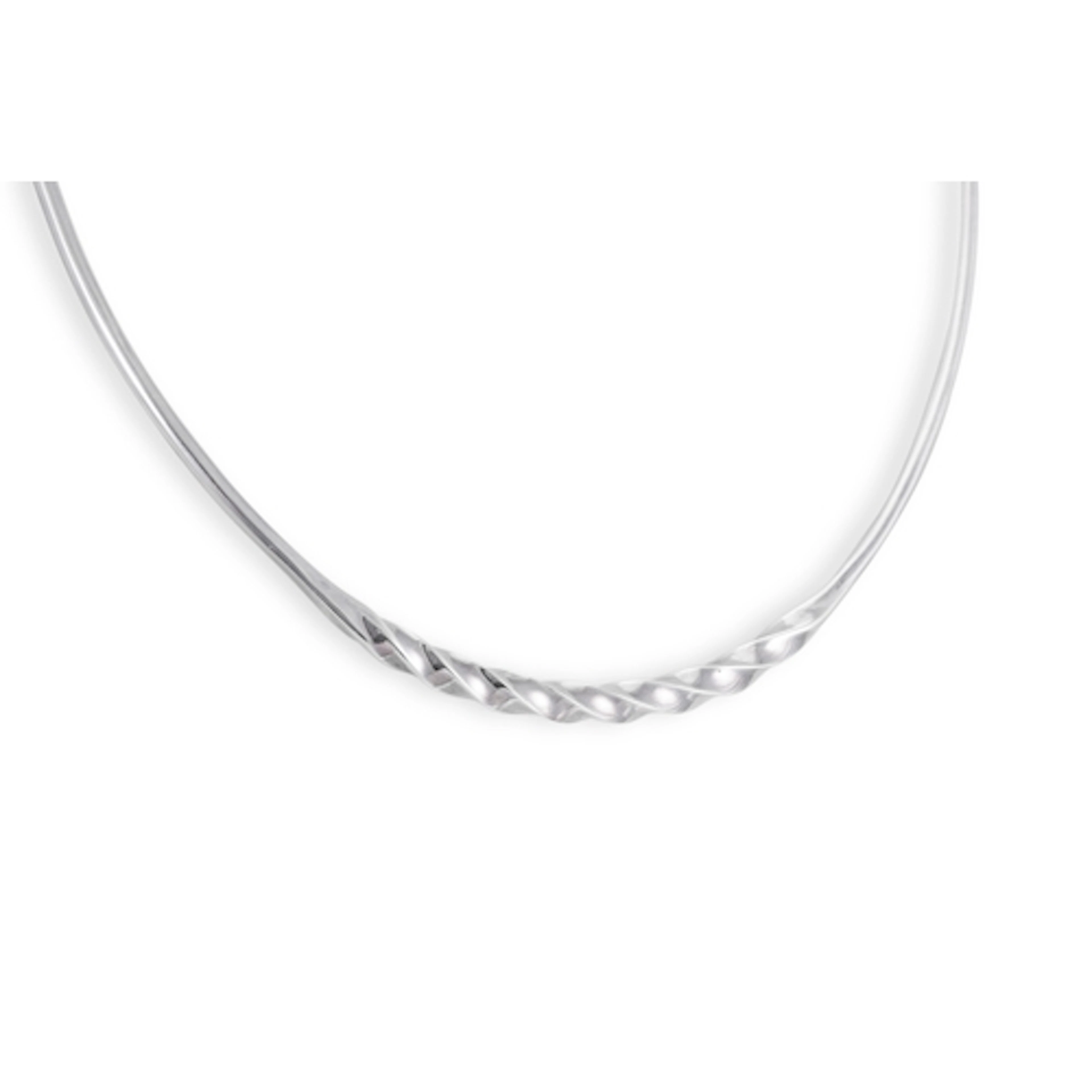 A TORQ NECKLACE BY BRIAN CLARKE , stamped sterling silver