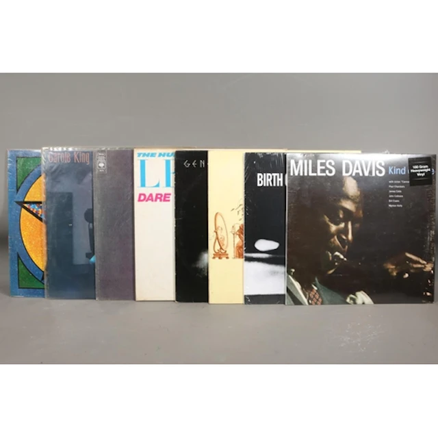 Mixed vinyl records to include Miles Davis, Genesis, Pentagl...