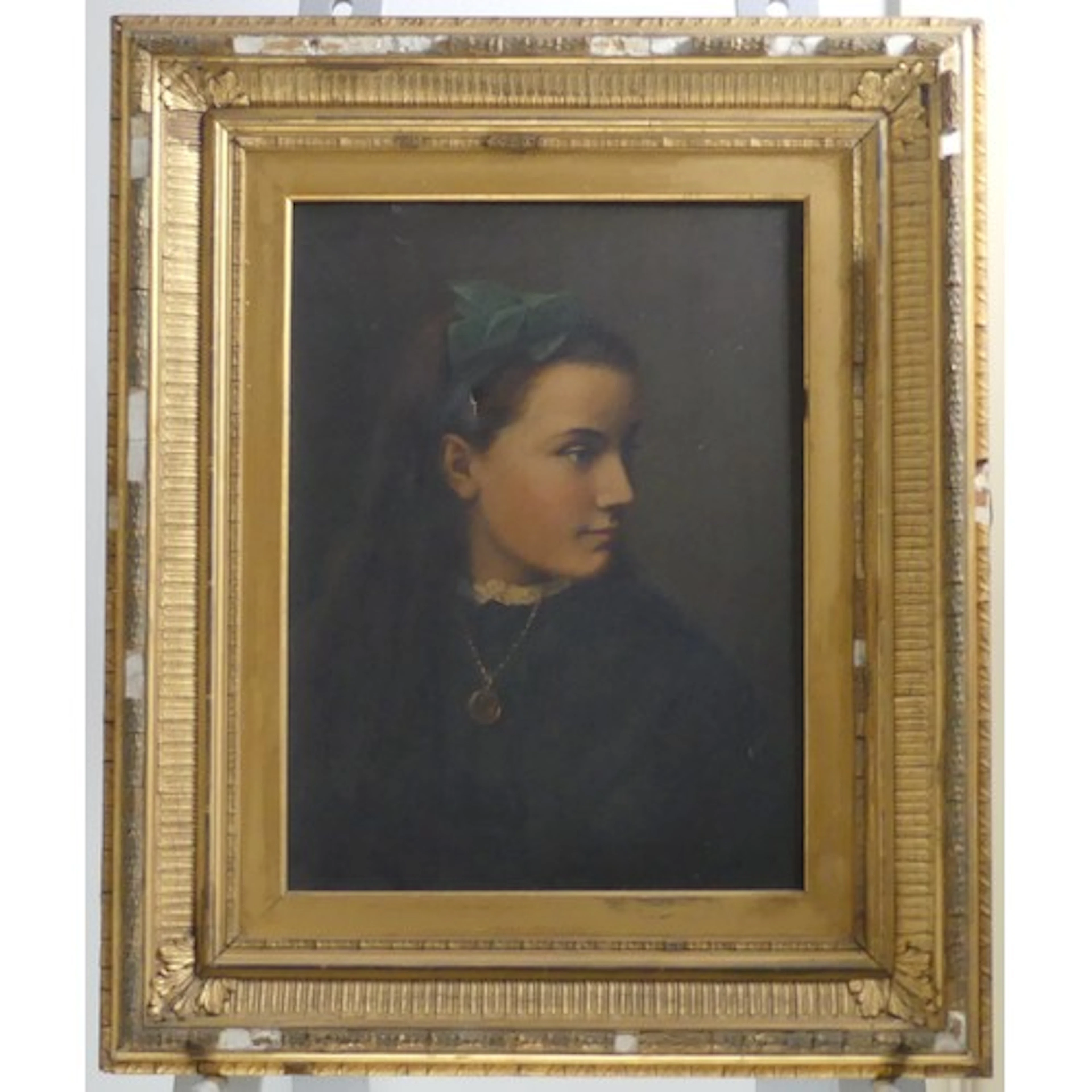 Early 20th century School, Portrait of a Lady wearing gold n...