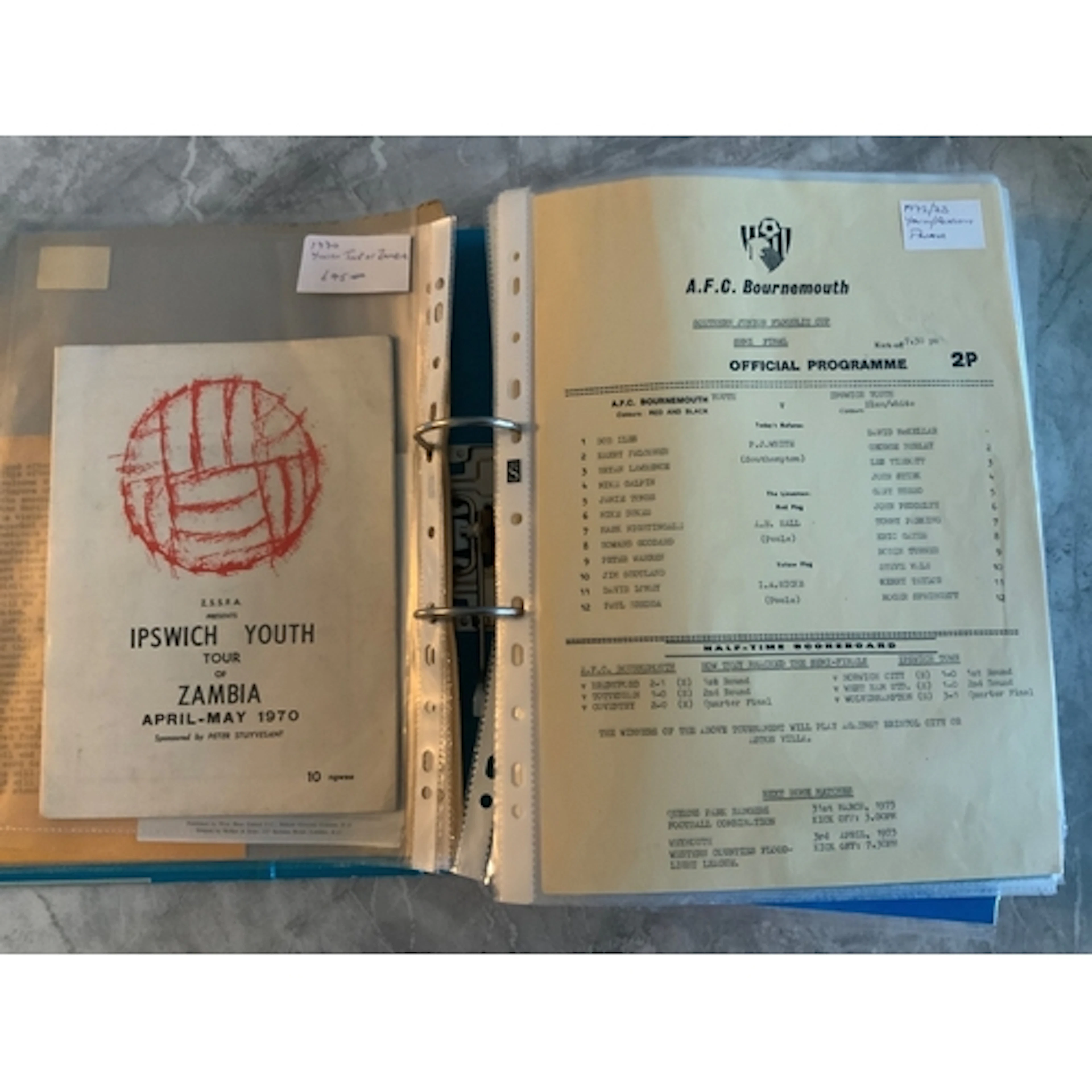 Ipswich Town Youth Away Football Programmes: Rare private co...