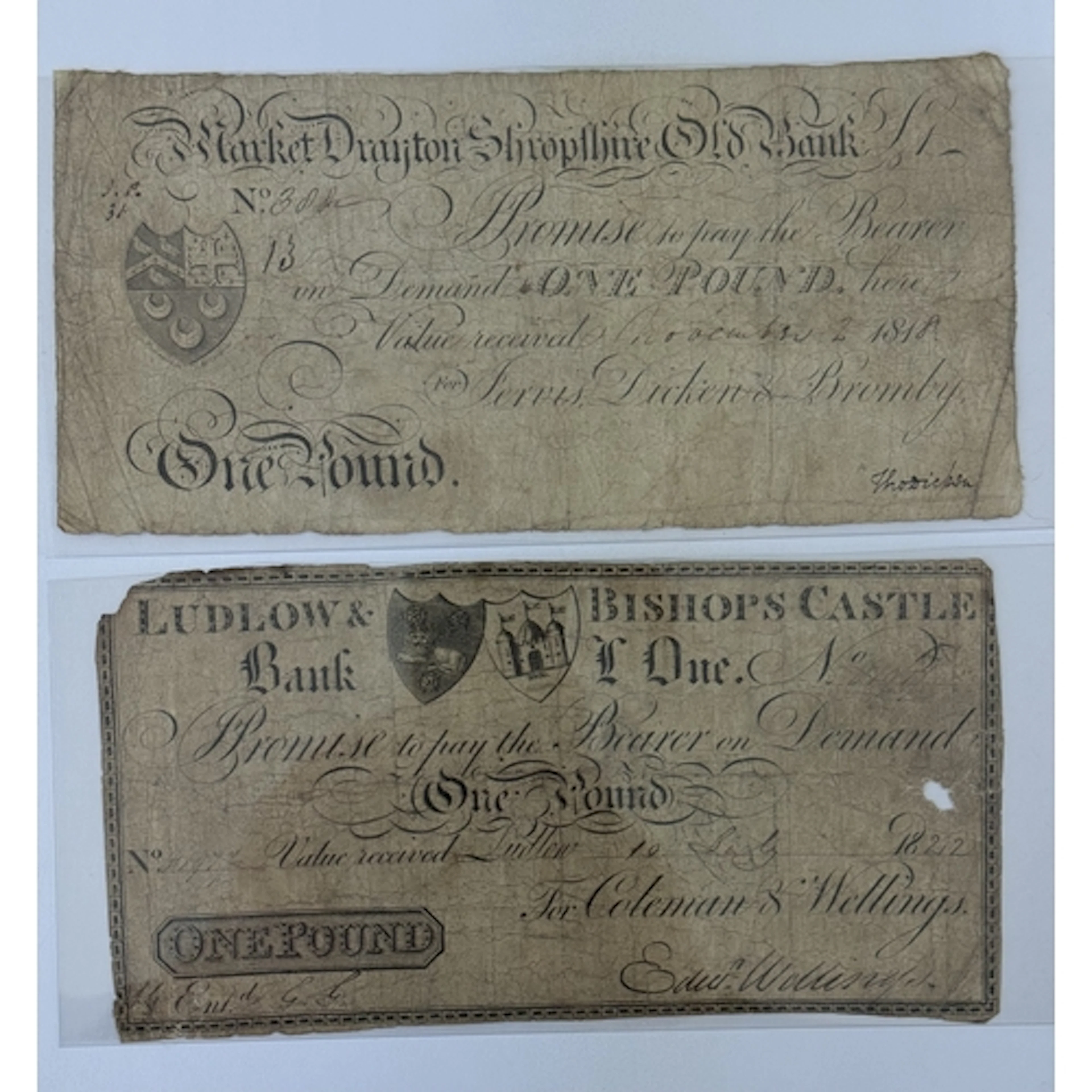 Banknotes: Market Drayton, Shropshire Old Bank for Ferris Di...