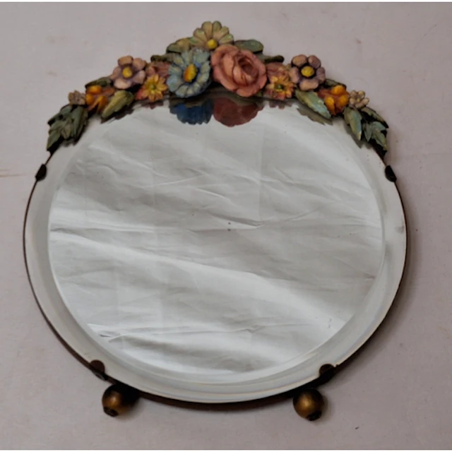 Vintage Barbola Freestanding Mirror approx. 28.5cm L