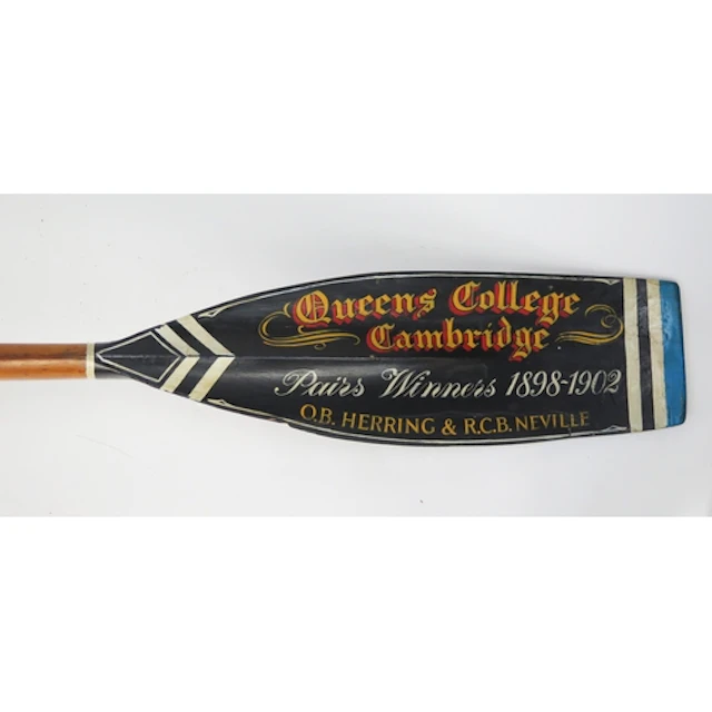 Queen's College, Cambridge, rowing oar, pairs winners 1898-1...