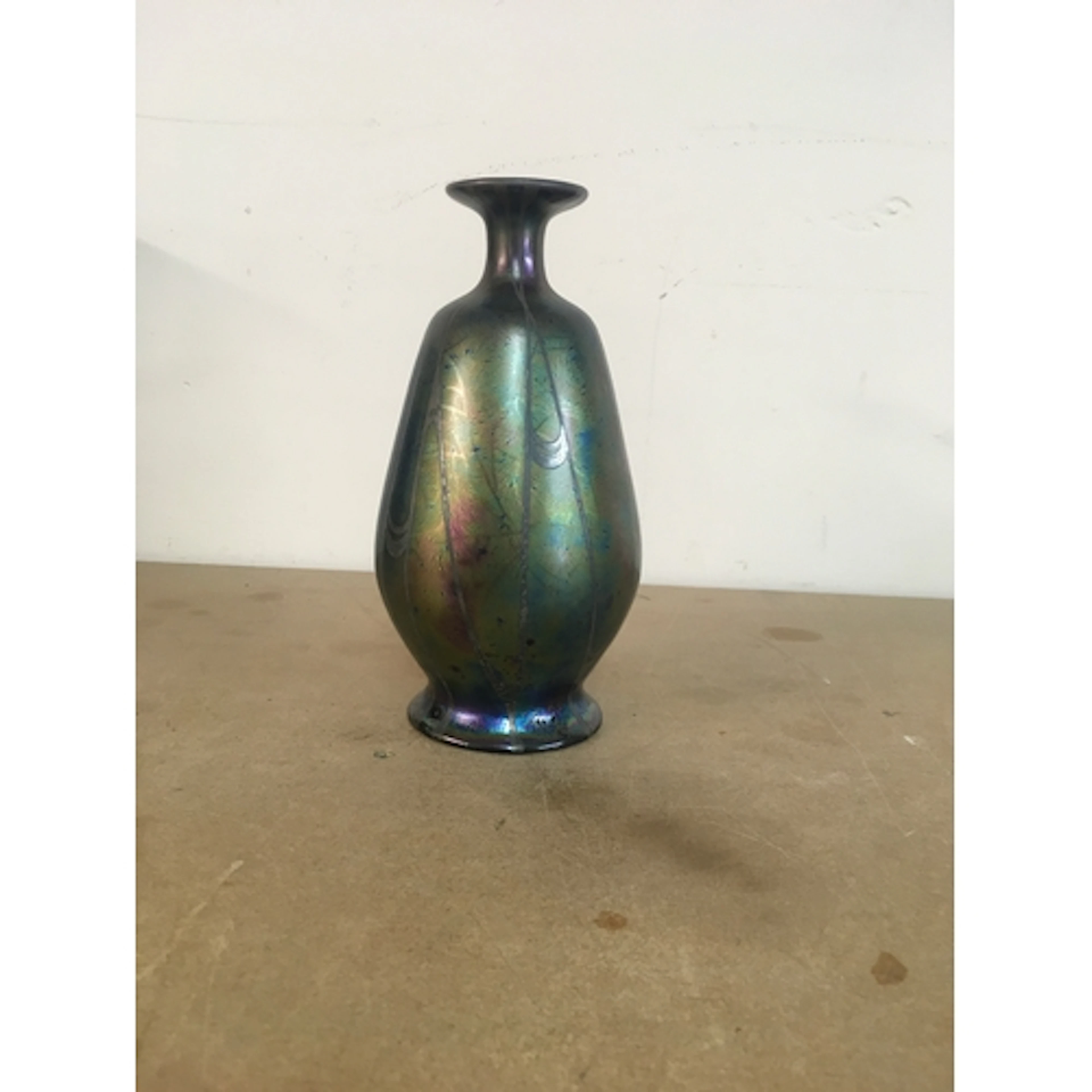 Iridescent art glass Loetz style