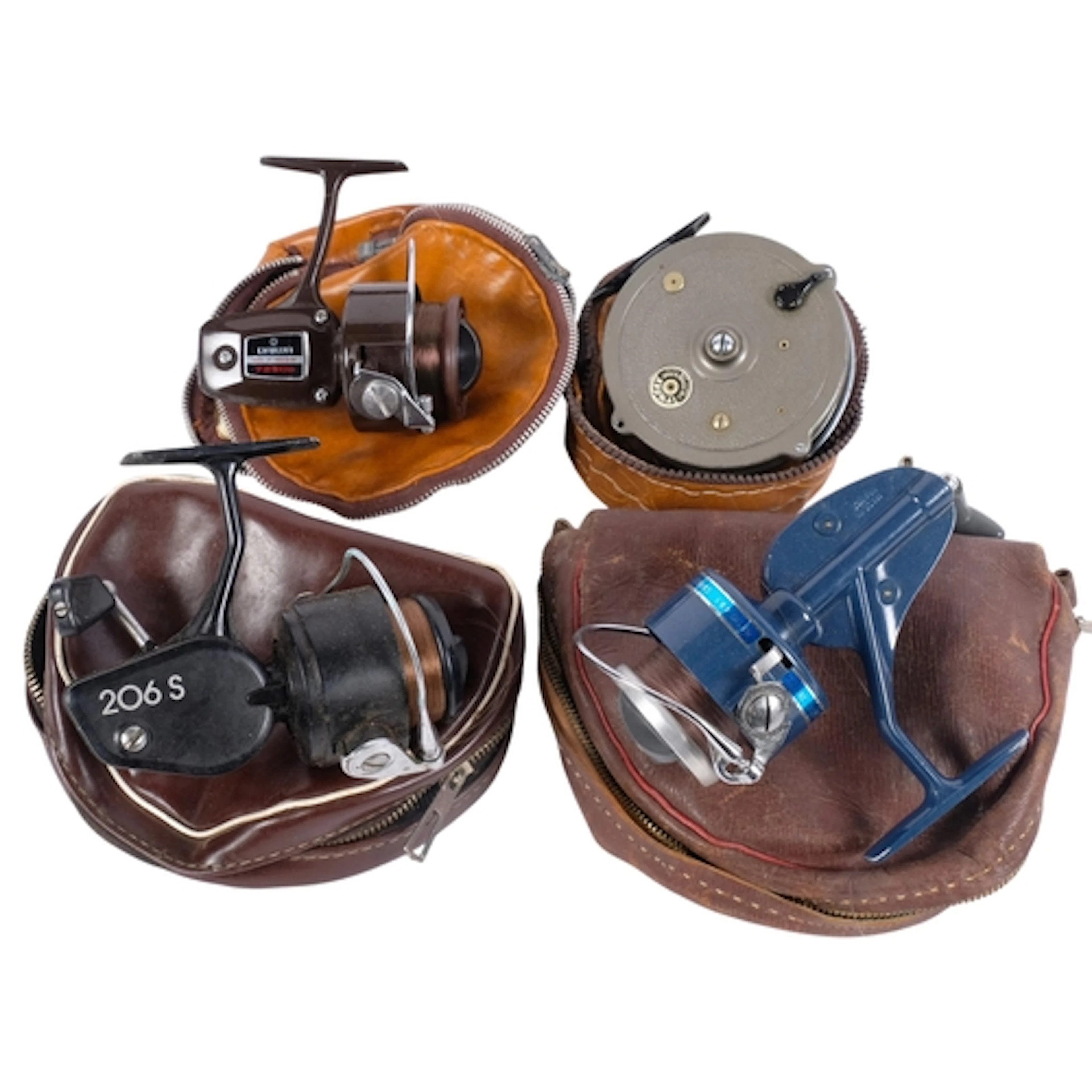 A collection of 4 Vintage fishing reels, including a Mitchel...