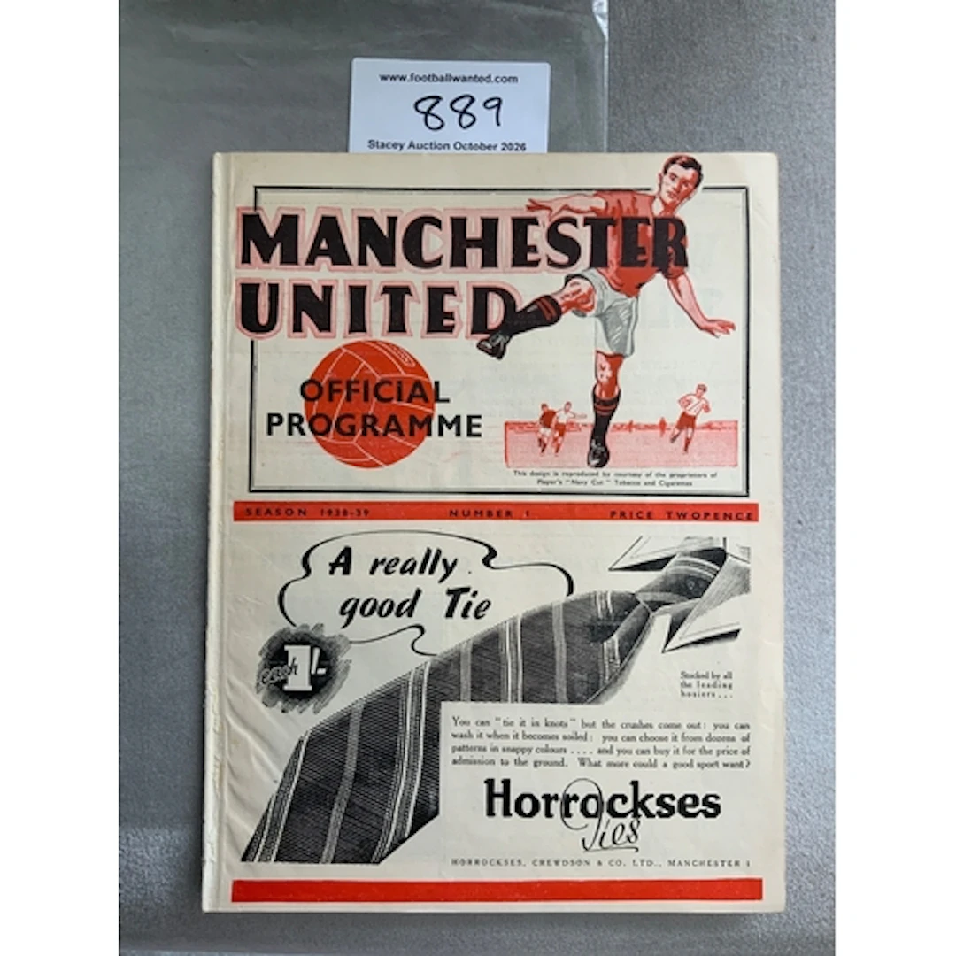 1938 - 1939 Manchester United v Bolton Wanderers Football Pr...