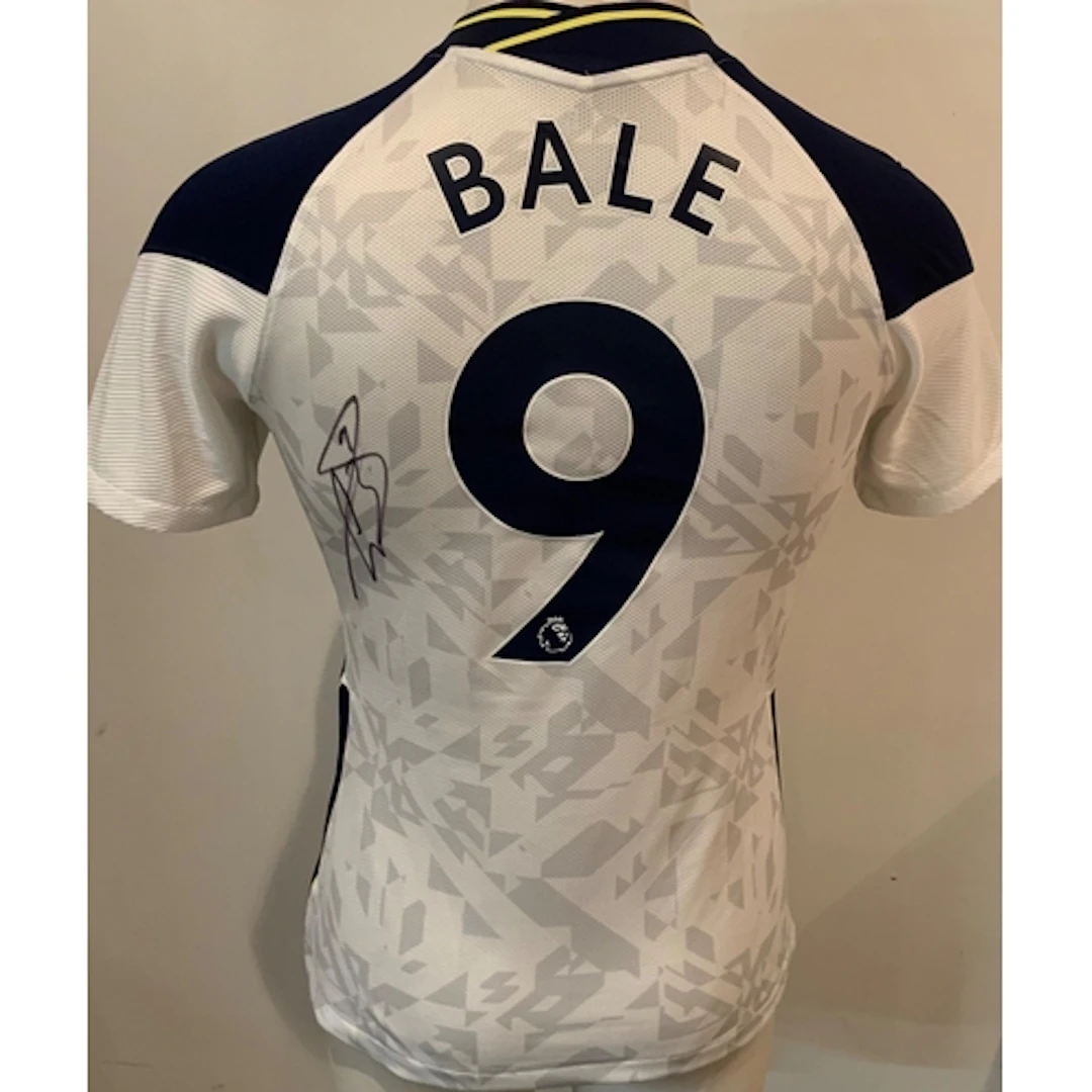 Tottenham Gareth Bale 2020 - 2021 Signed Football Shirt: Whi...