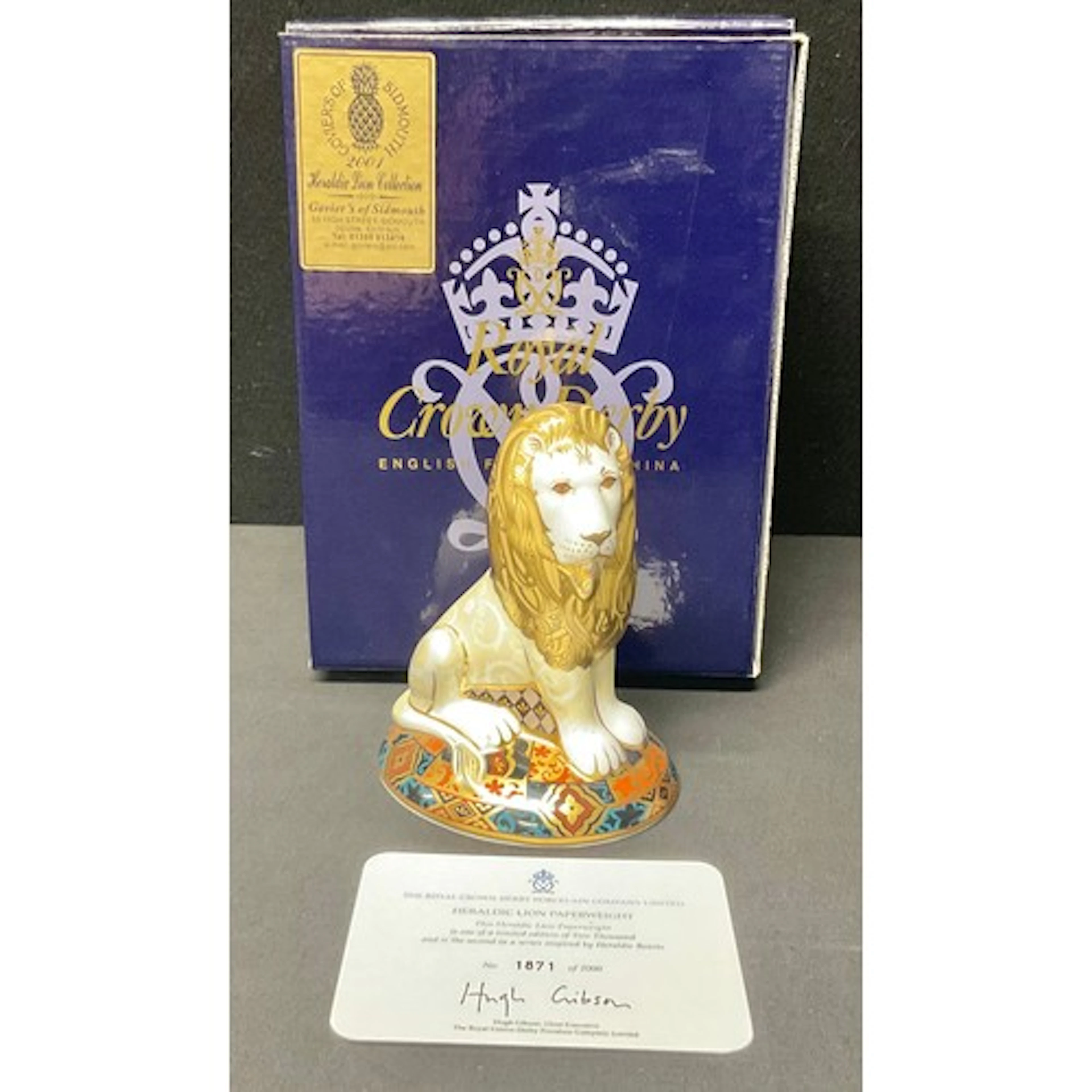 A Royal Crown Derby paperweight, Heraldic Lion, the second i...