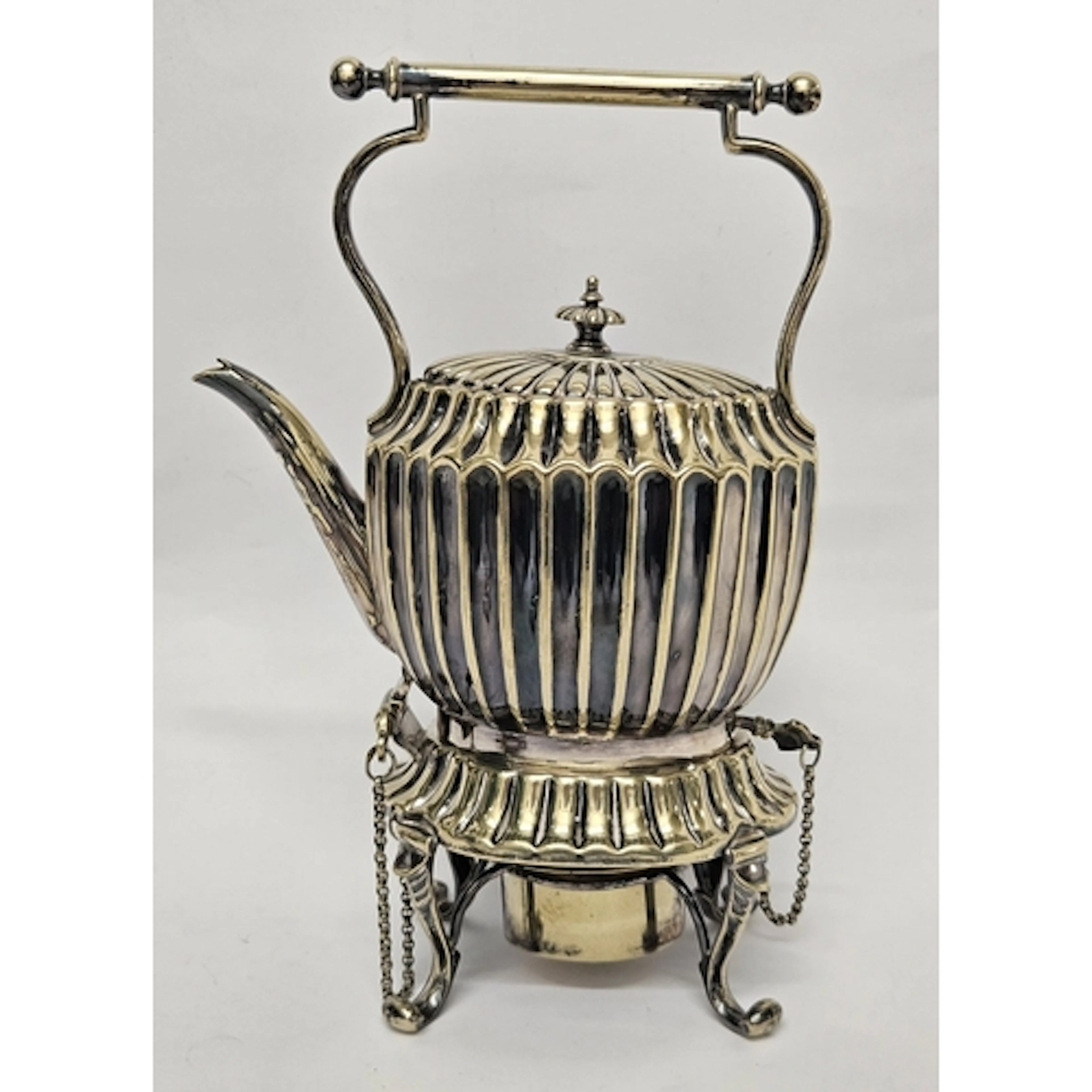 Antique/Early C20th Spirit Kettle with stand approx. 27cm H