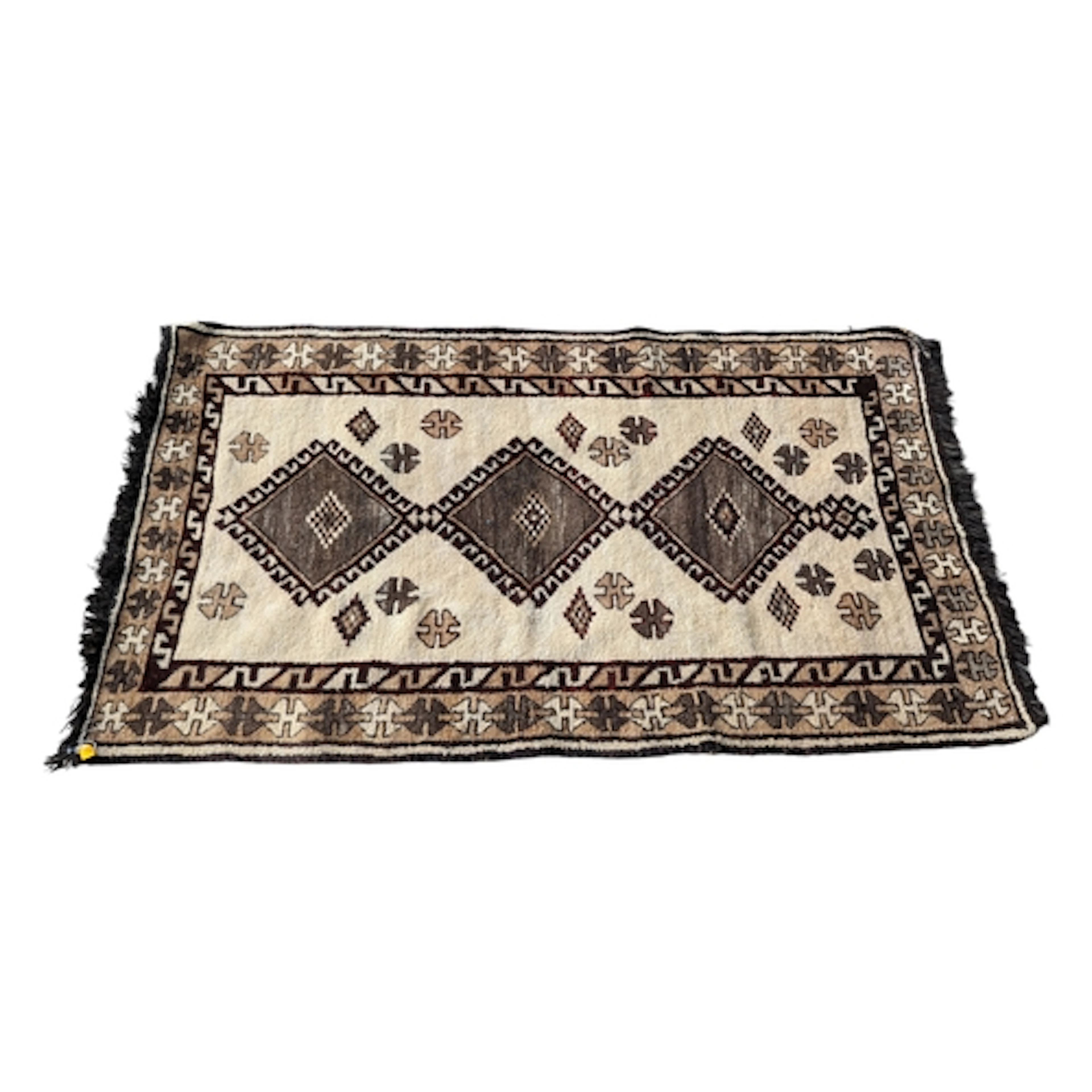 A vintage late 20th century Moroccan Berber carpet floor rug...