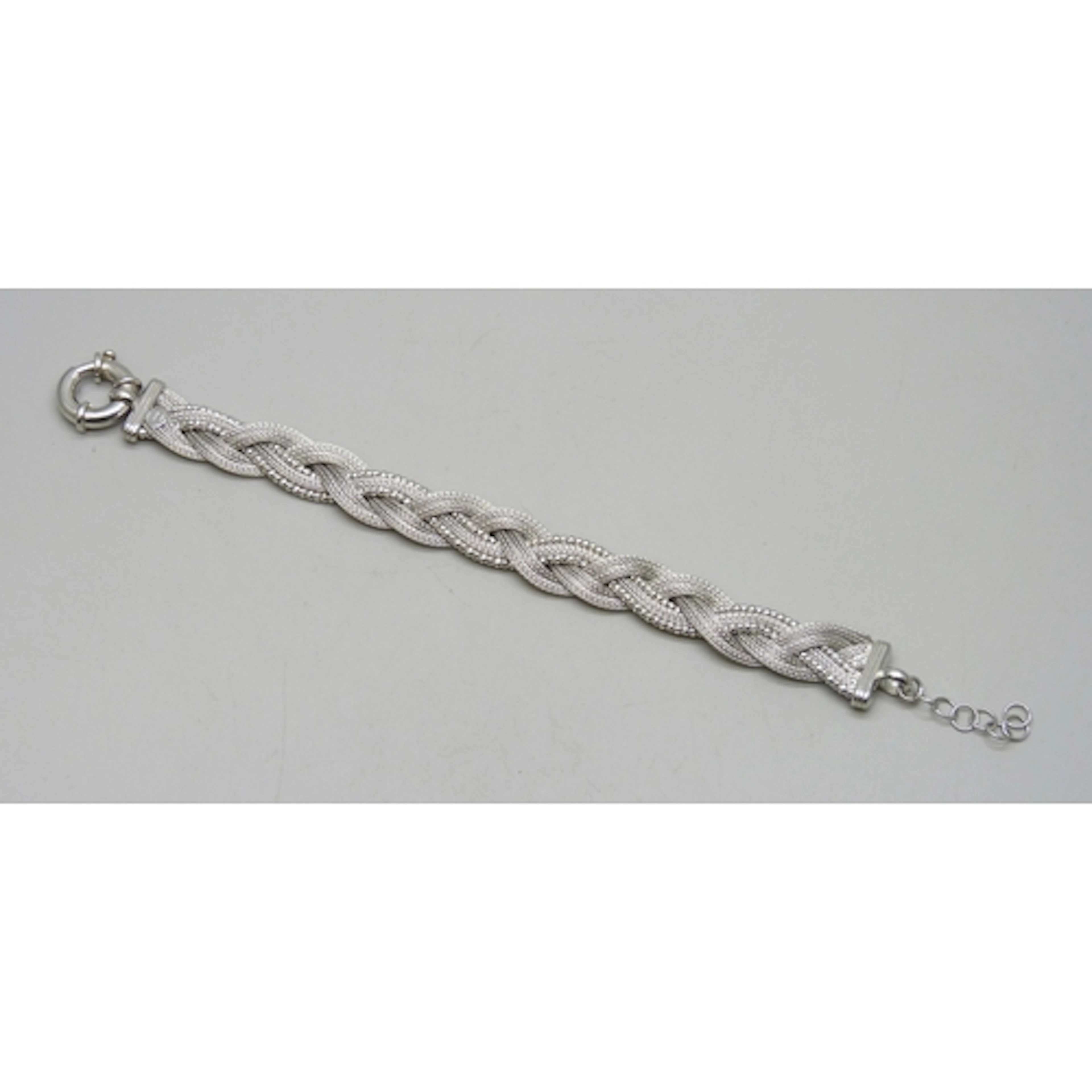 An Italian silver woven design bracelet, 20g, 20cm full exte...