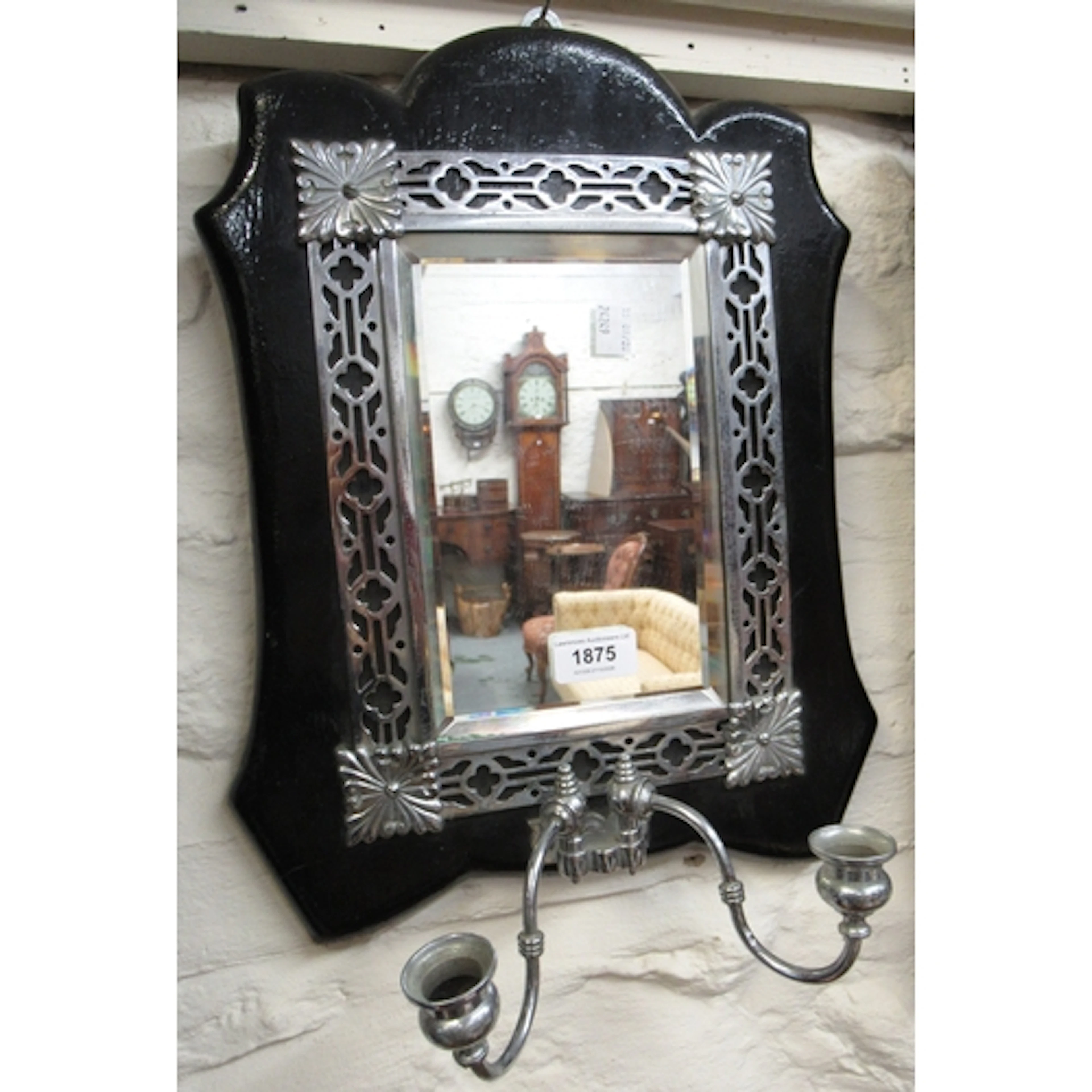 Early 20th Century ebonised and metal mounted mirror backed ...