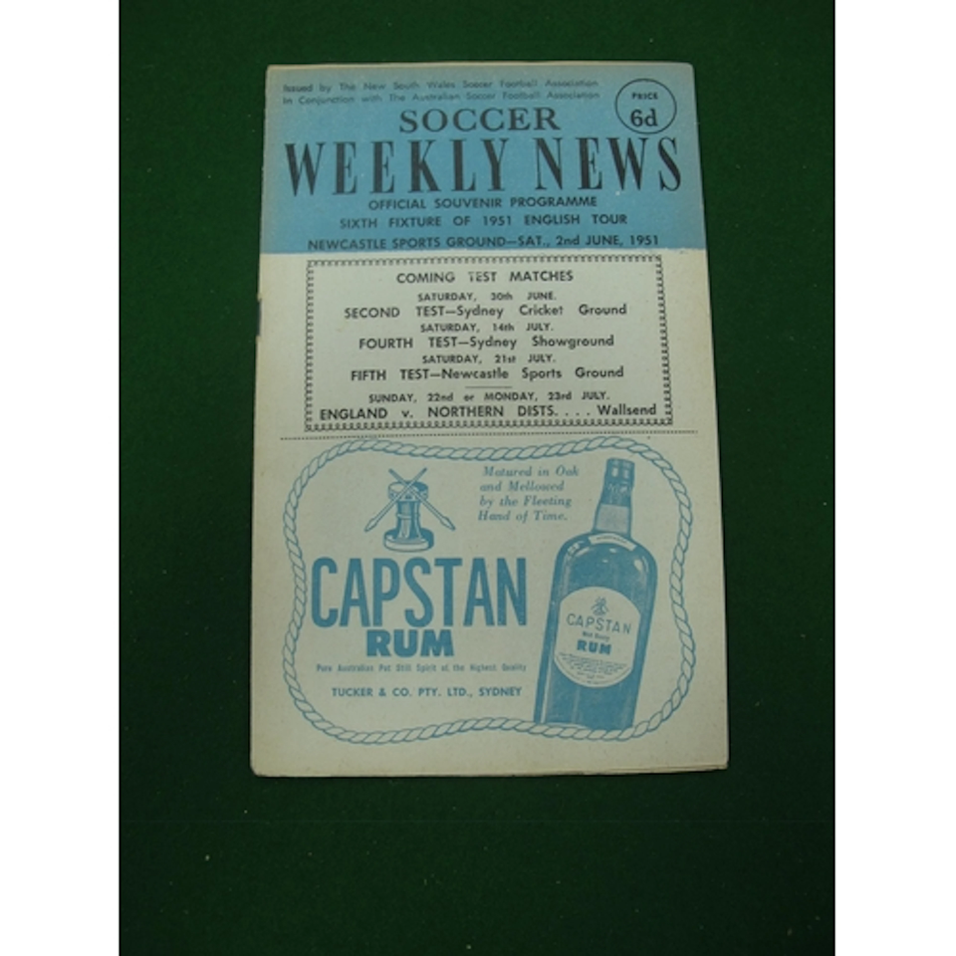1951 England Football Tour to Australia, Soccer Weekly News ...